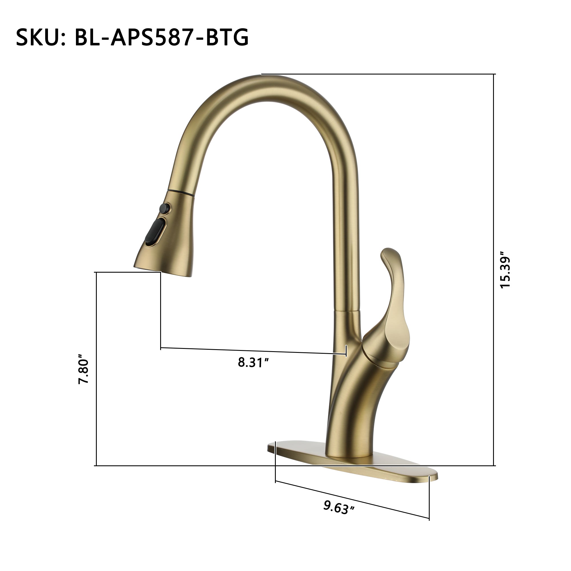 Boyel Living BL-APS587-BTG Kitchen-Faucets - View #2