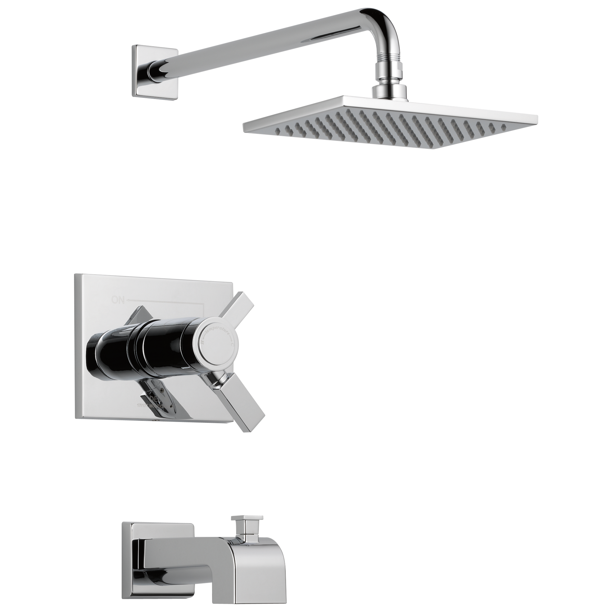 Delta T17T453 Vero Thermostatic Chrome 2-handle Single Function 8.656-in Square Bathtub and Shower Faucet Valve Included