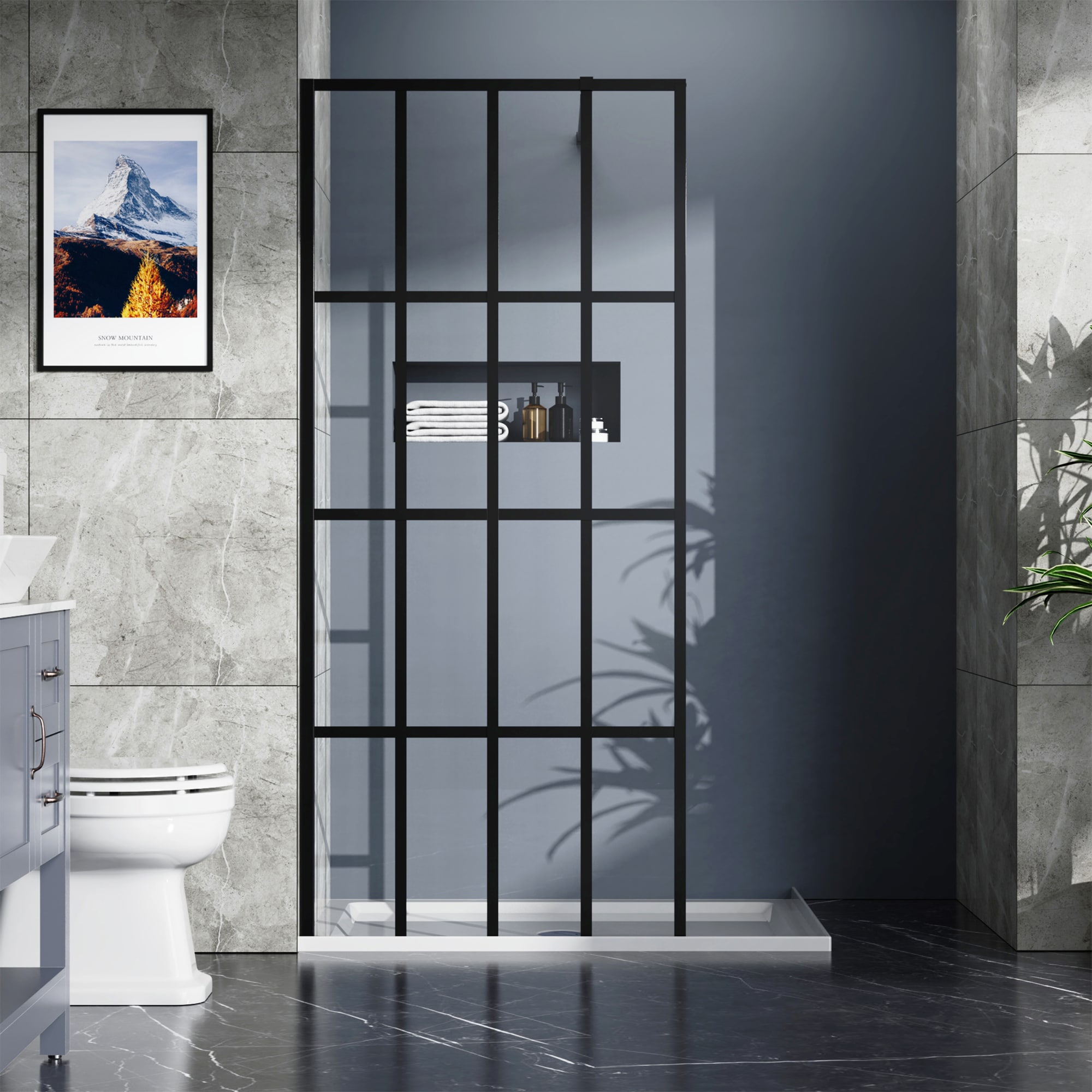 WELLFOR DTG-BAS130PB Shower-Doors - View #4