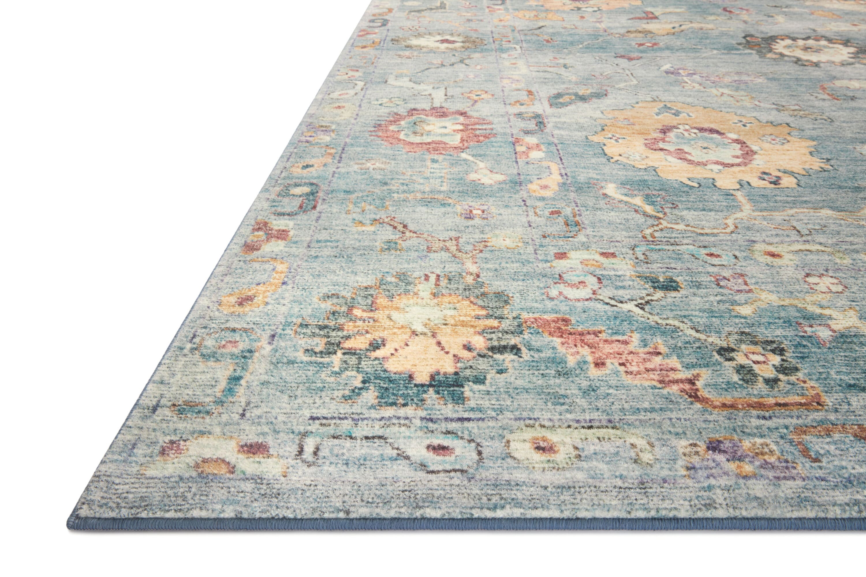 Cloudscape Dream 2'x5' Blue Wool-Blend Indoor Area Rug