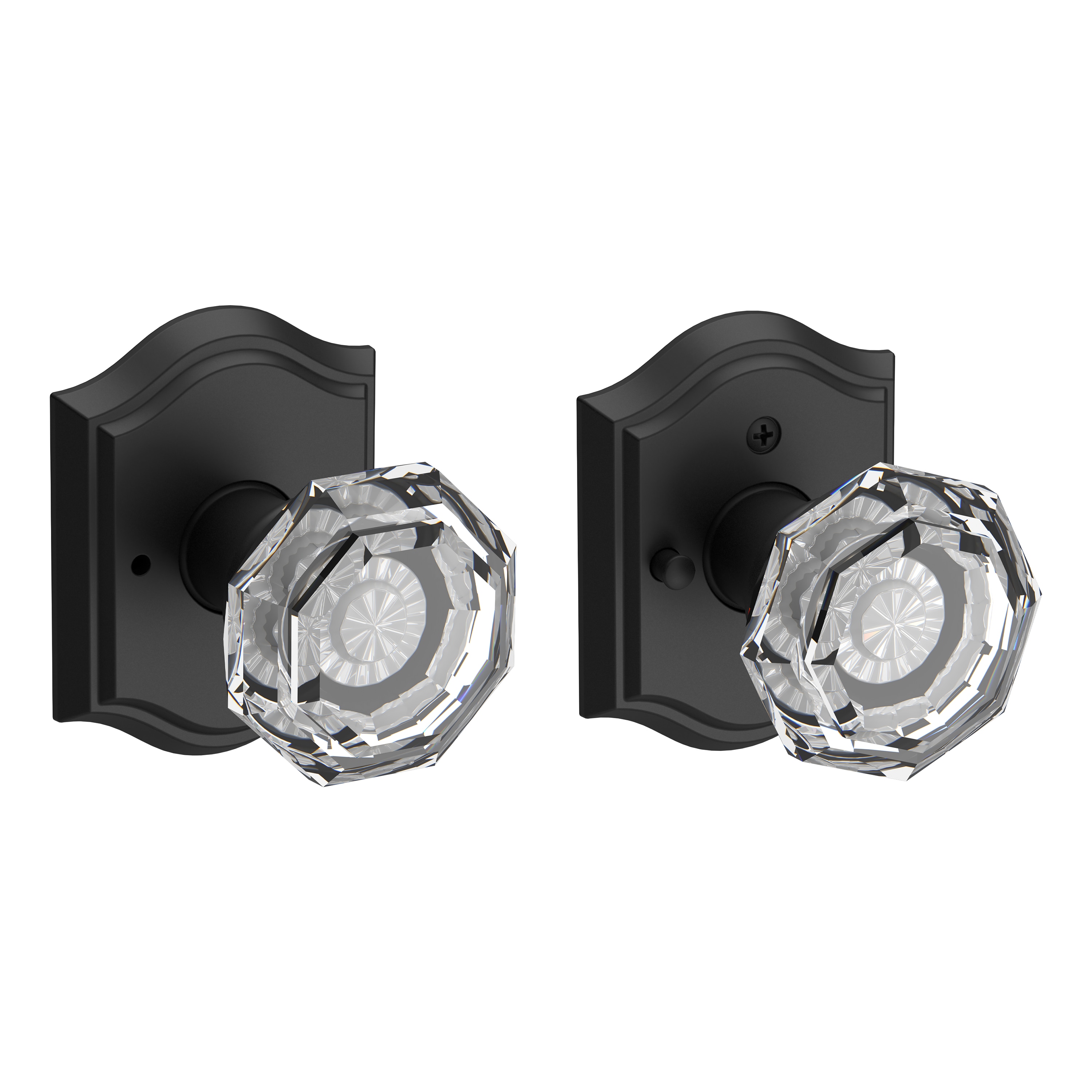 Baldwin PVCRYTAR190 Satin Black Interior Bed/Bath Privacy Door Knob