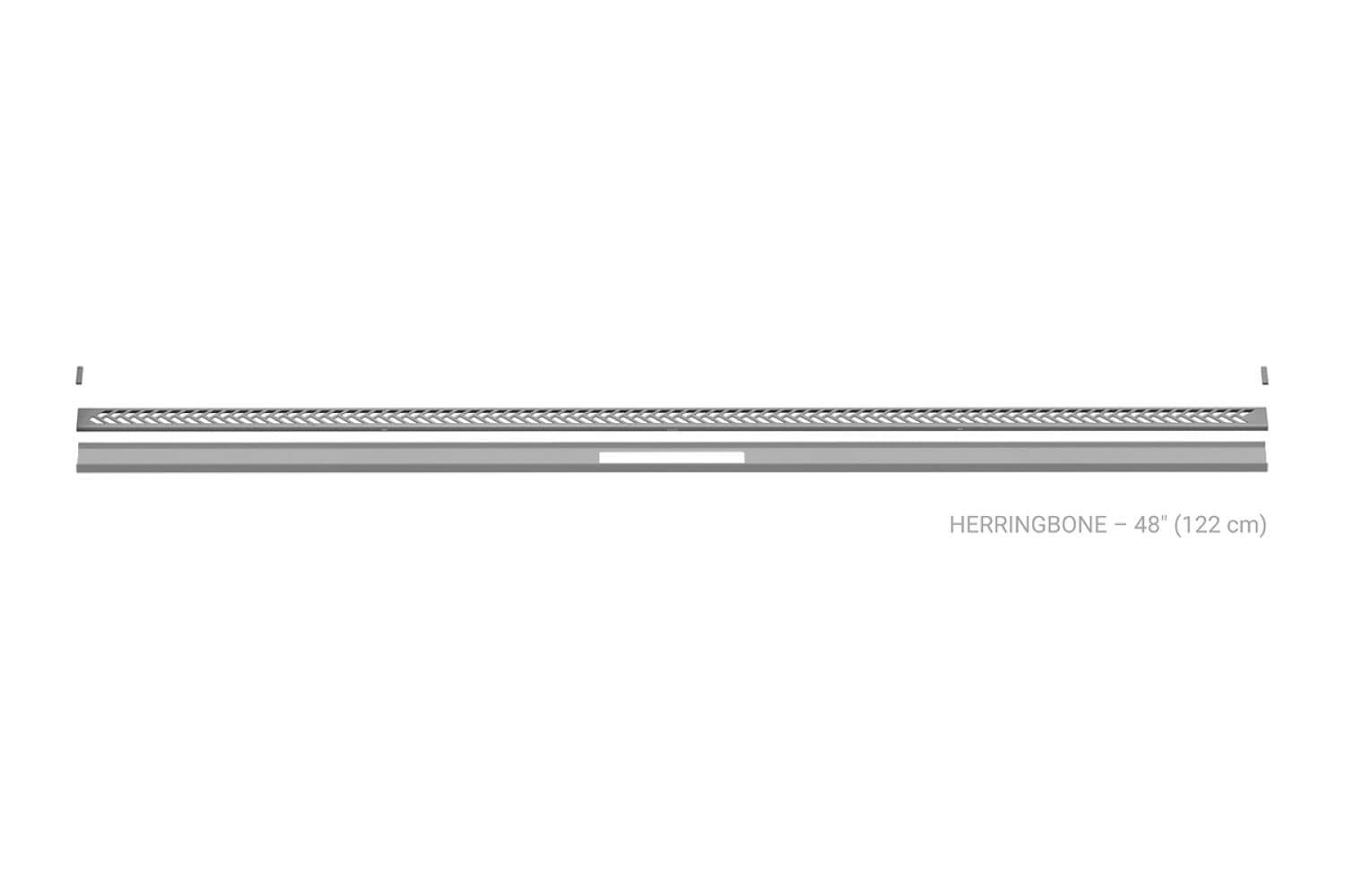 Schluter Systems - Kerdi-Line-Vario 48-in Grate Herringbone Stone Grey