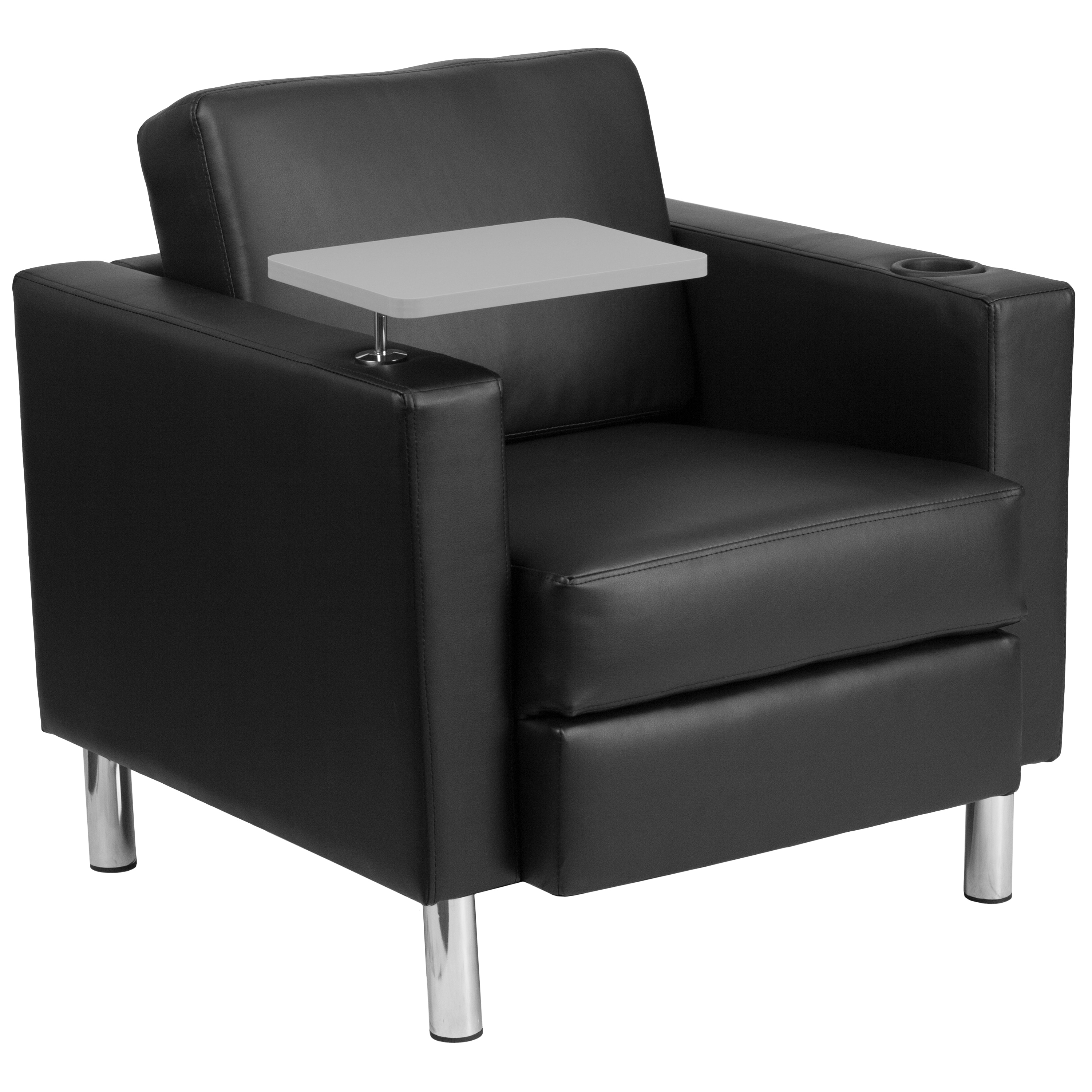 Flash Furniture Modern Black Leather, Contemporary Black Leather Chair