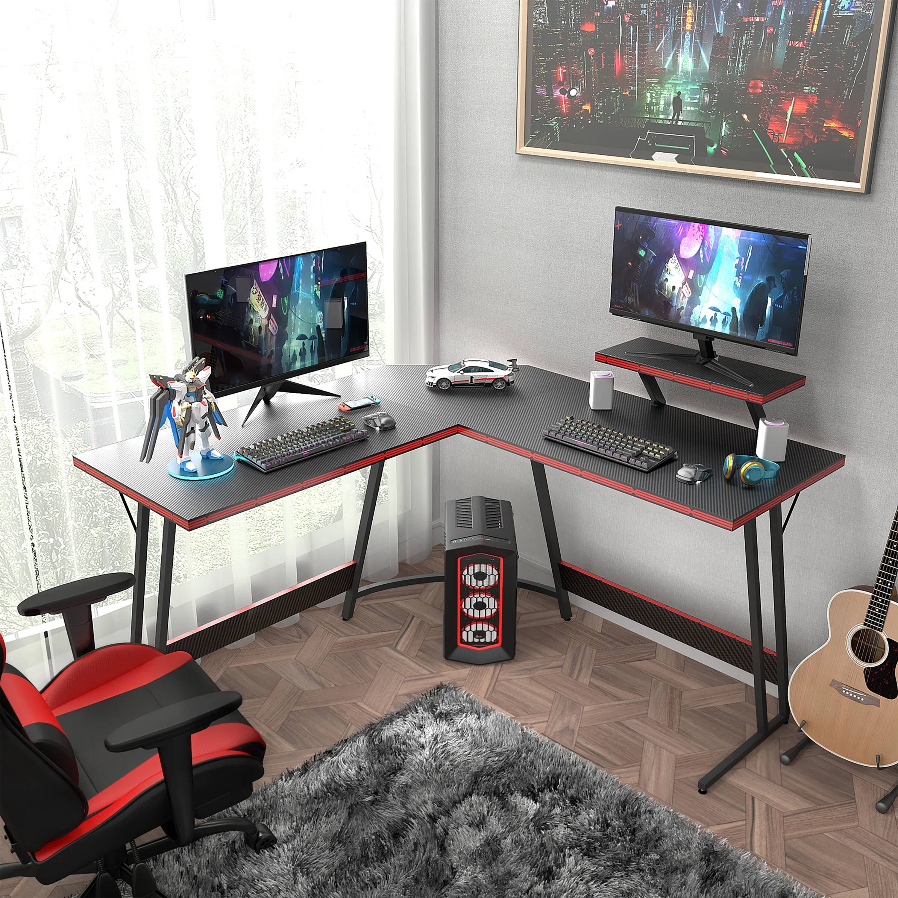 Vineego 51-in Black Modern/Contemporary Gaming Desk in the Desks
