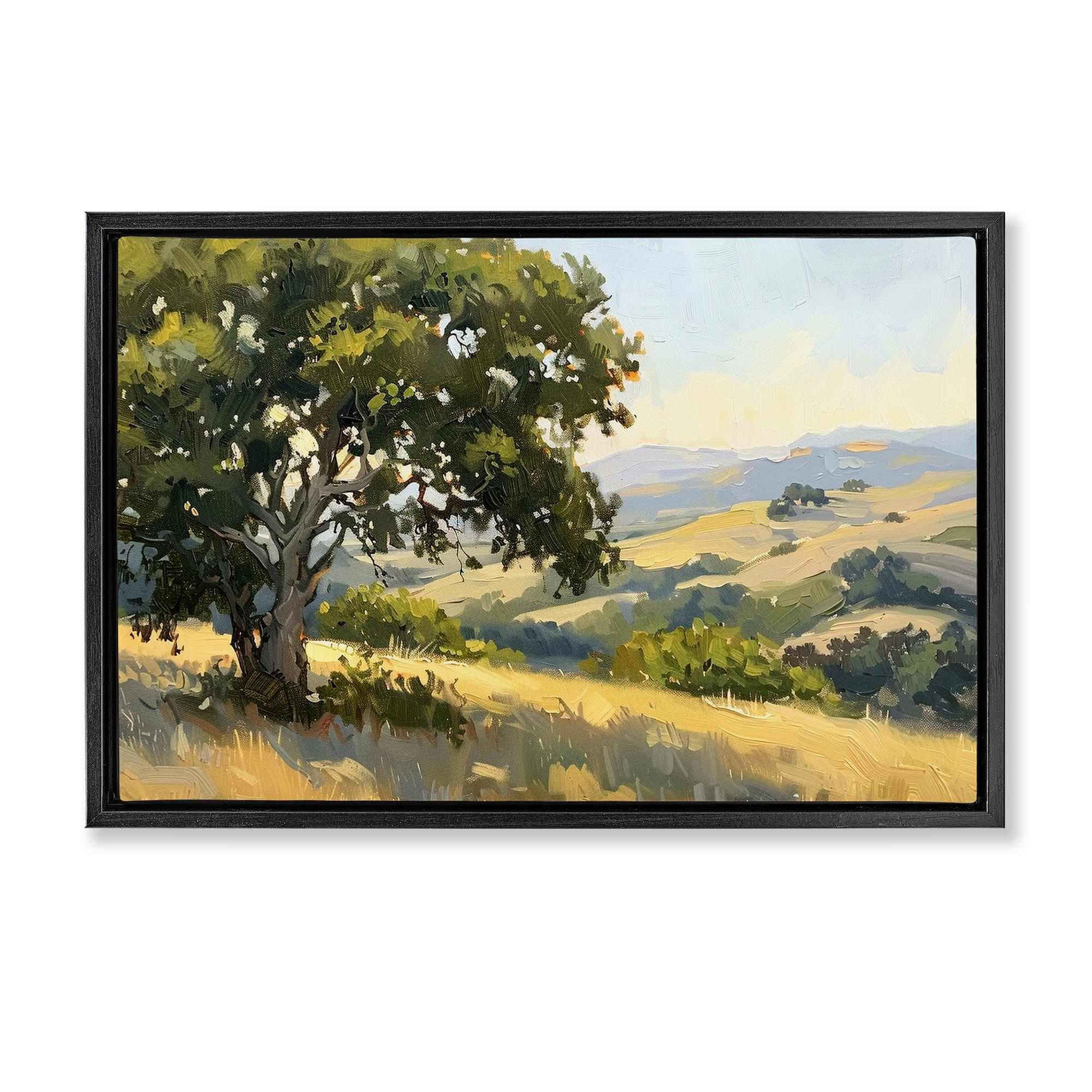 Stupell Industries BT-784-FFB-20X30 On The Hilltop Scenery Black Framed Floater Canvas Wall Art By LSR Creative Studio 31 x 21