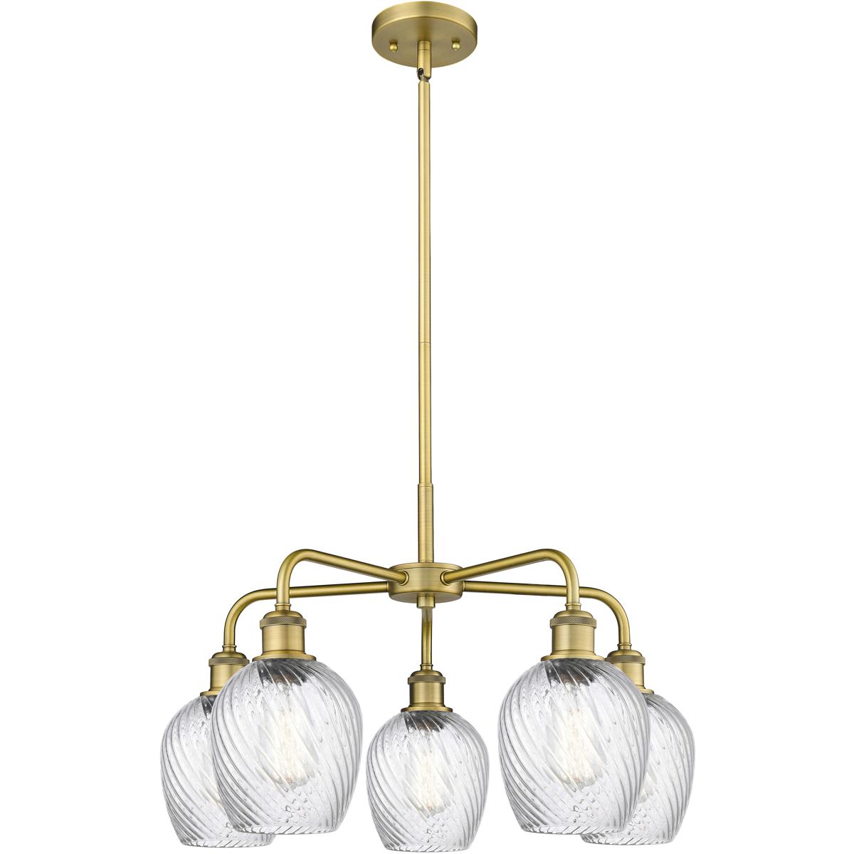 Innovations Lighting -  516-5CR-BB-G292 Salina 5 Light 23 inch Brushed Brass Chandelier Ceiling L...
