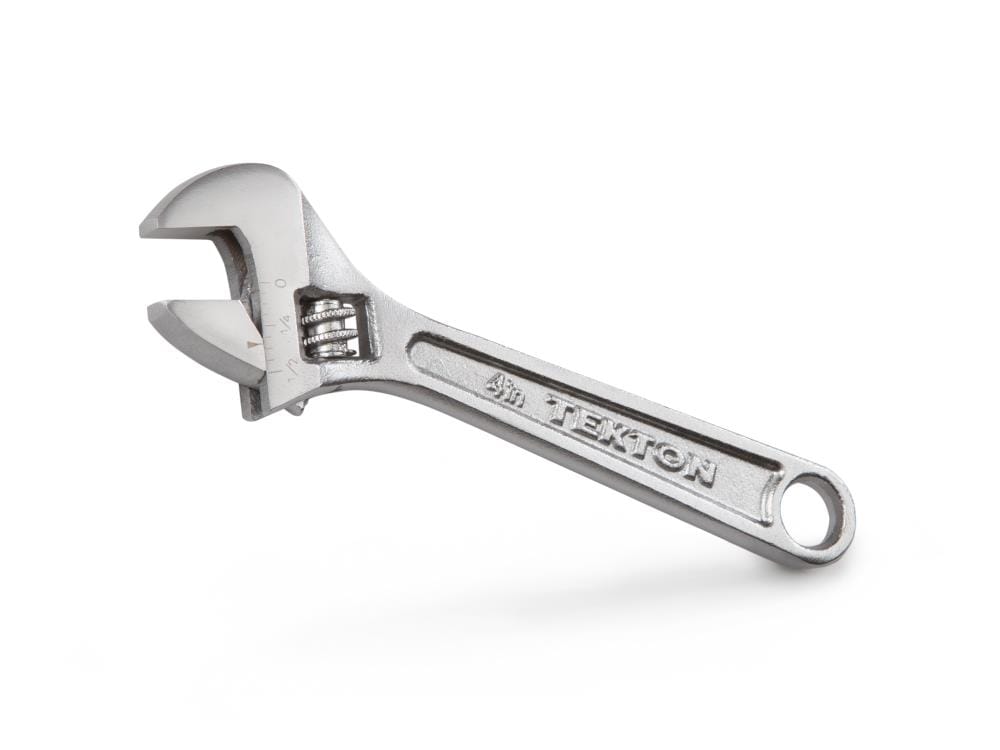 TEKTON Adjustable Wrench 4-inch Polished Chrome Finish, Steel