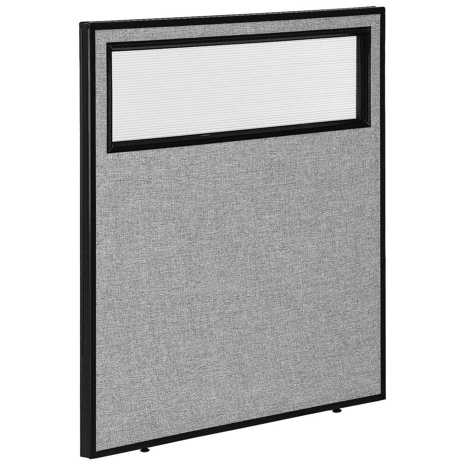 Global Industrial 694754WGY 36-14-inW x 42-inH Office Partition Panel with Partial Window Gray