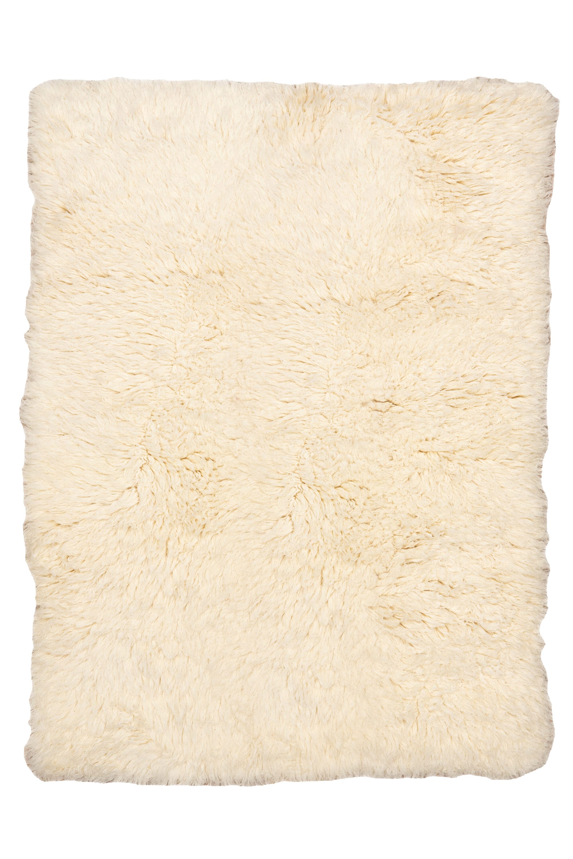 Linon FLK-5AW57 Flokati 5 x 7 (ft) Wool Natural Wool Rectangular Indoor Area rug