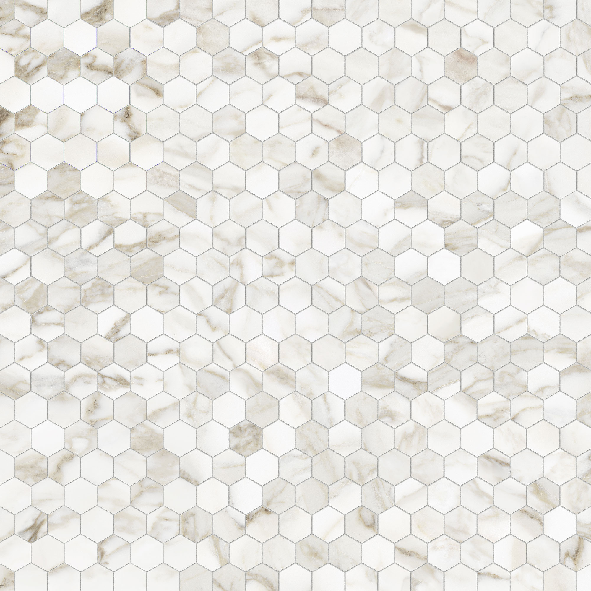 Anatolia 4501-0342-1 La Marca Calacatta Paonazzo 12-in x 12-in Polished Porcelain Marble Look Hexagon Mosaic Floor and Wall Tile (10-sq. ft/ Carton)
