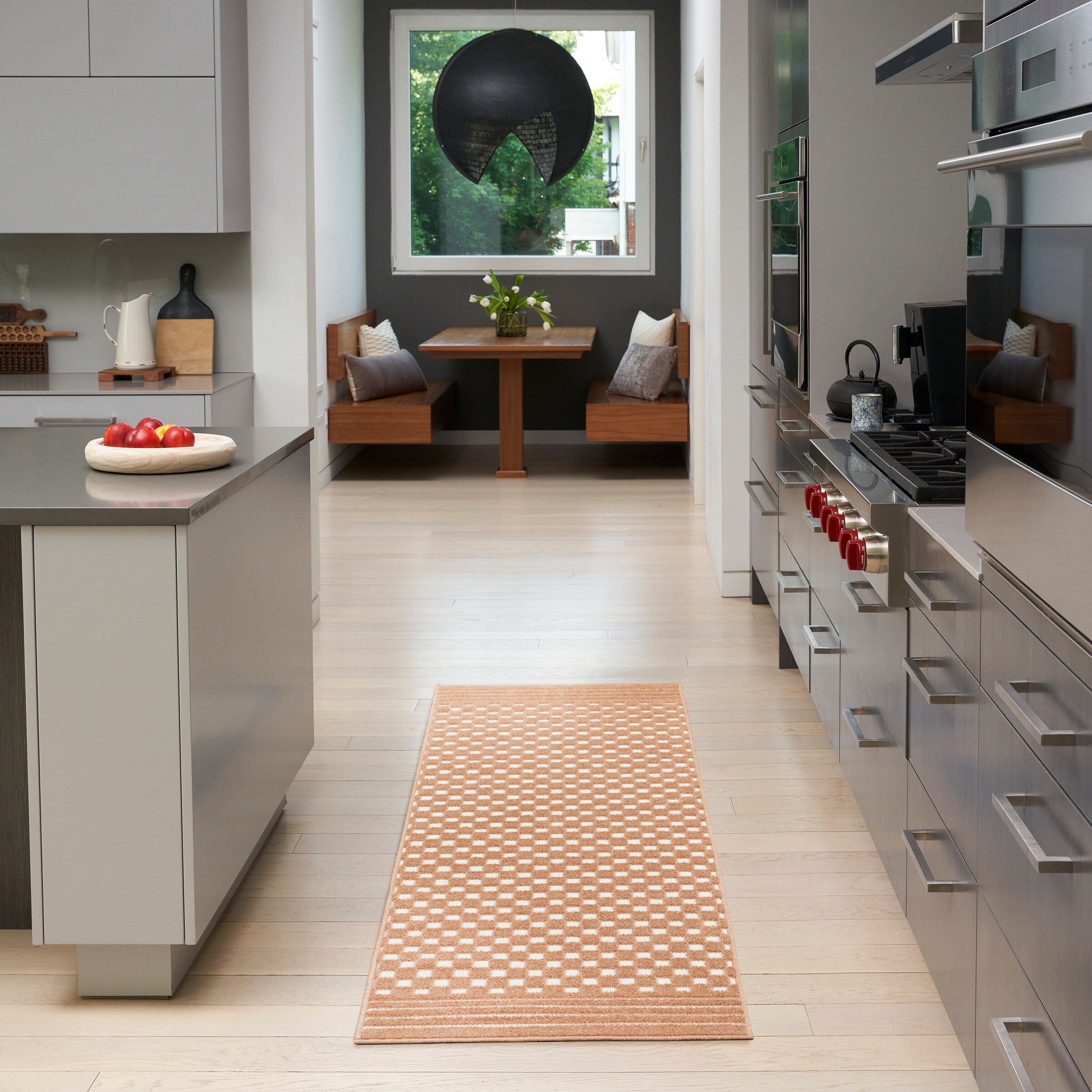 Nourison Home 099446983350 Casual 2 x 6 (ft) Polypropylene Copper Rectangular Indoor Geometric Runner rug