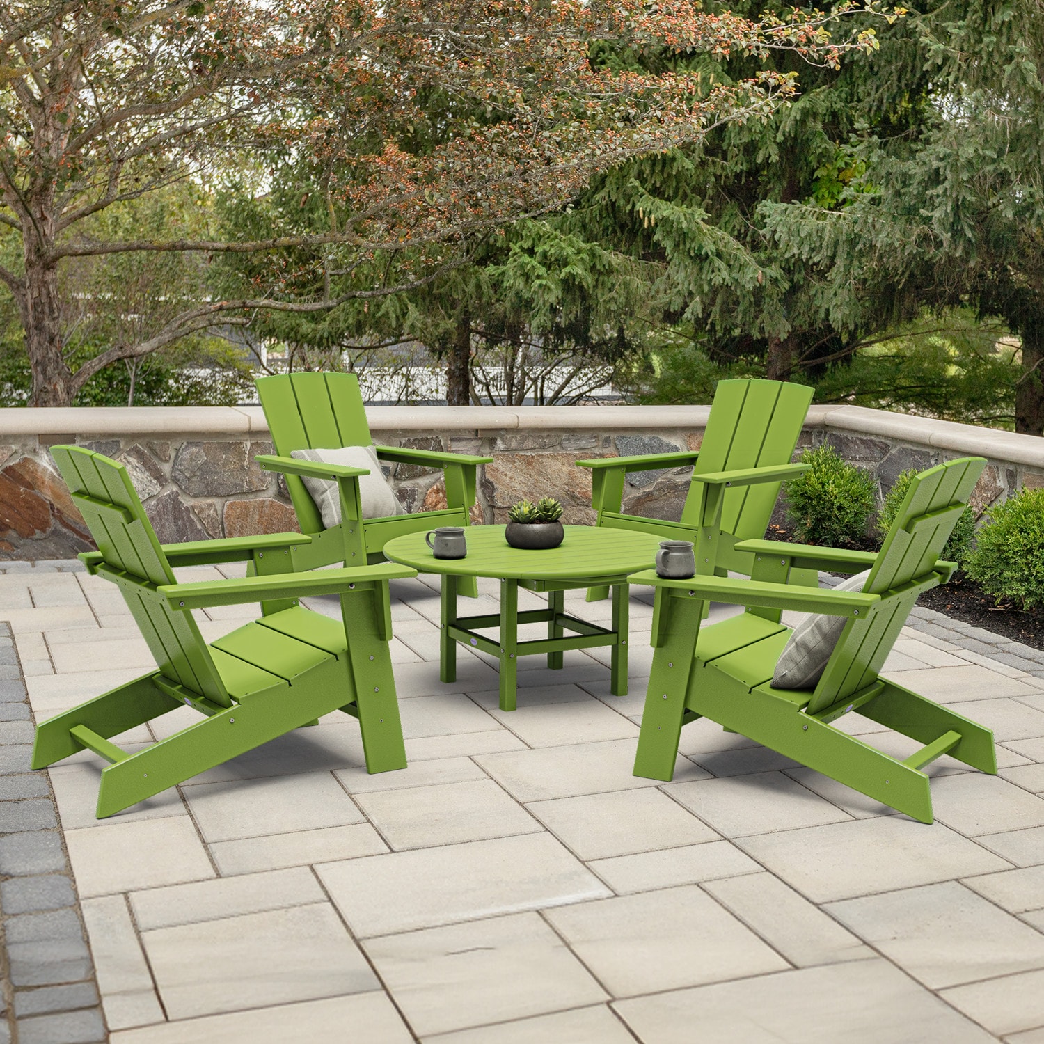allen + roth by POLYWOOD PWS779-1-LI Oakport 5 -Piece Patio Conversation Set