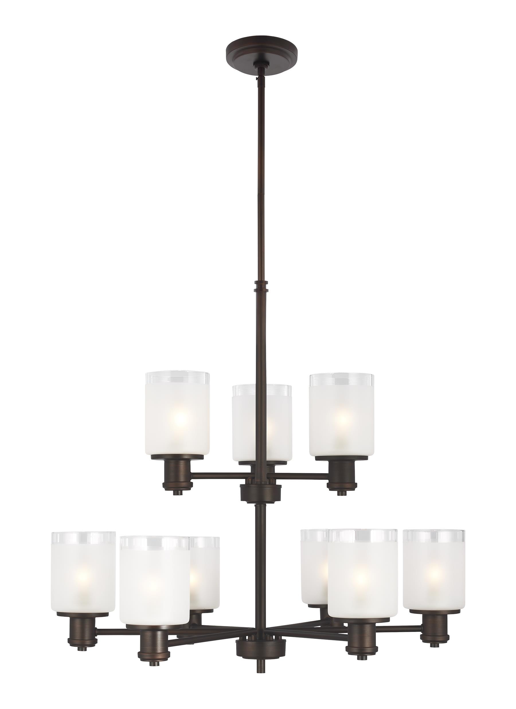Generation Lighting 3139809-710 Norwood 9 -Light Bronze Transitional For Use in Dining Rooms, Foyers, Kitchens, Chandelier
