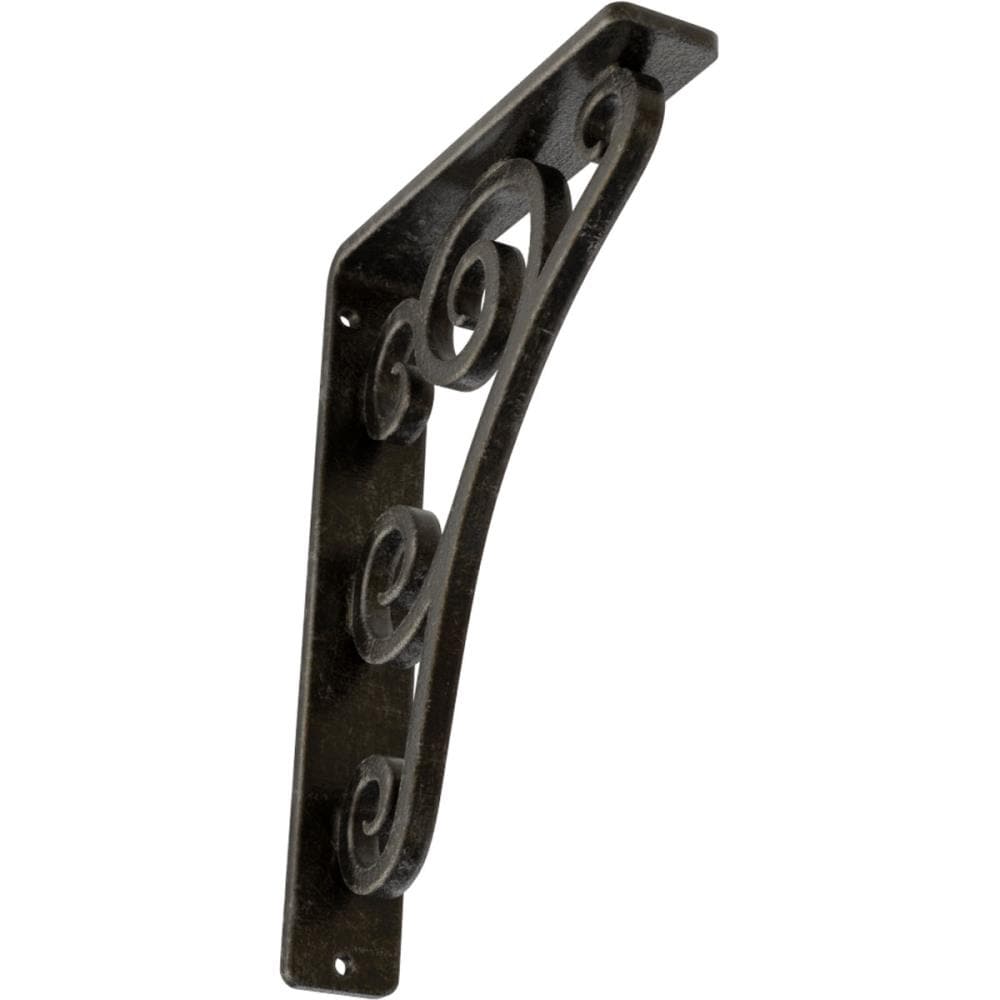 Ekena Millwork BKTM01X05X08STNAWS Tristan 5.5-in x 1.5-in x 8-in Gray Wrought iron Mounting bracket