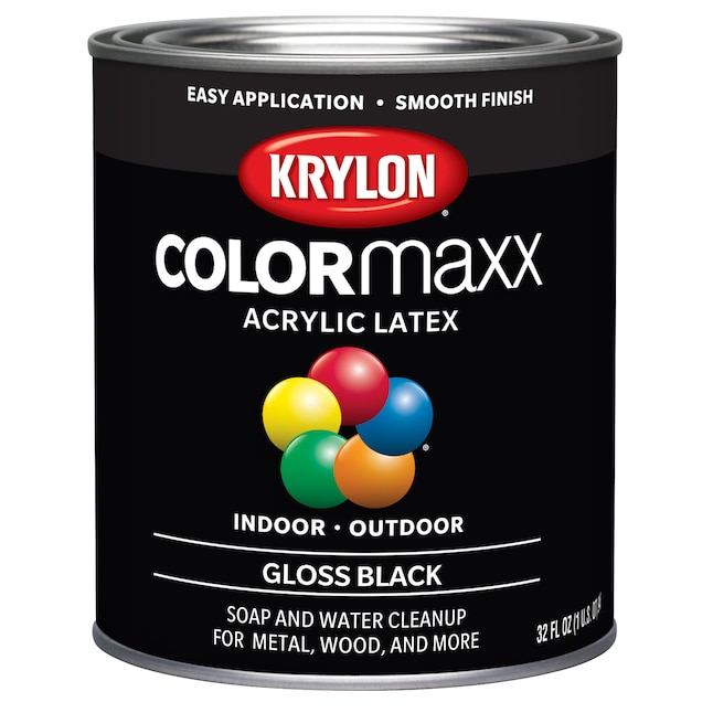 Krylon 7373830 1 Qt. Black Gloss Paint