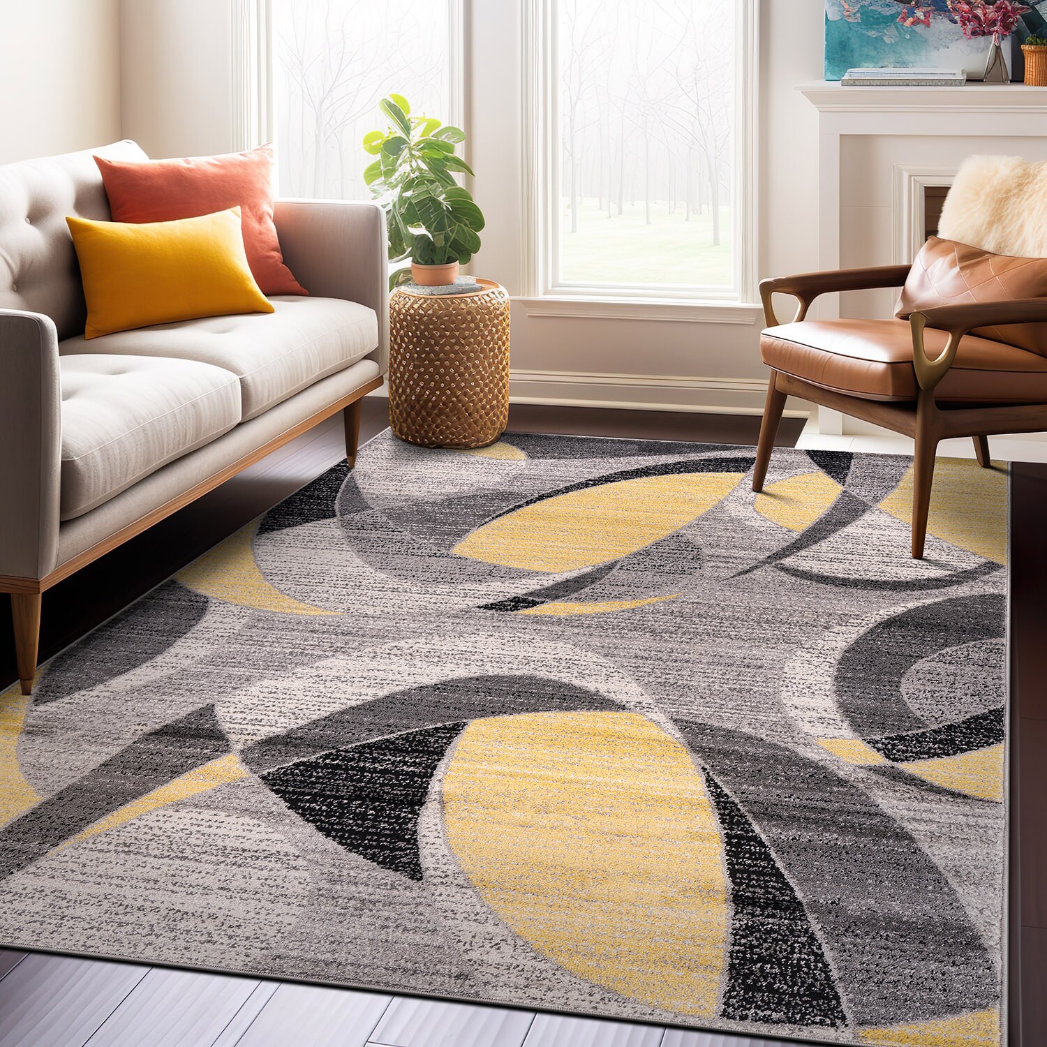 World Rug Gallery 393YELLOW8X10 rugs - View #2