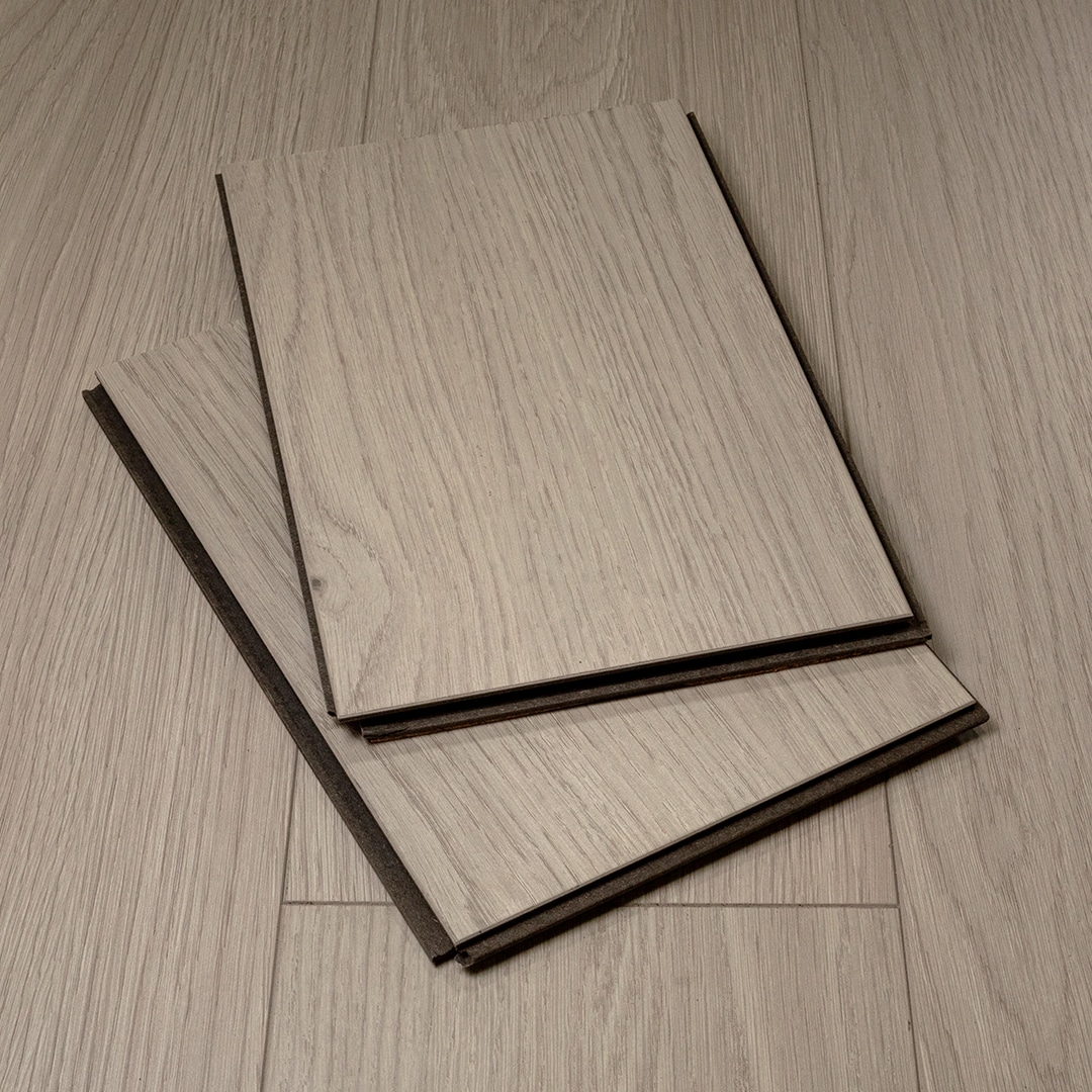 Flooret Flooret 12-in Arista Victor Laminate Flooring Cut Sample- Wood-Look, Scratch-Resistant, Durable, Pet-Friendly Premium and Design-Forward w/ Attached Underlayment for DIY and Professional Install