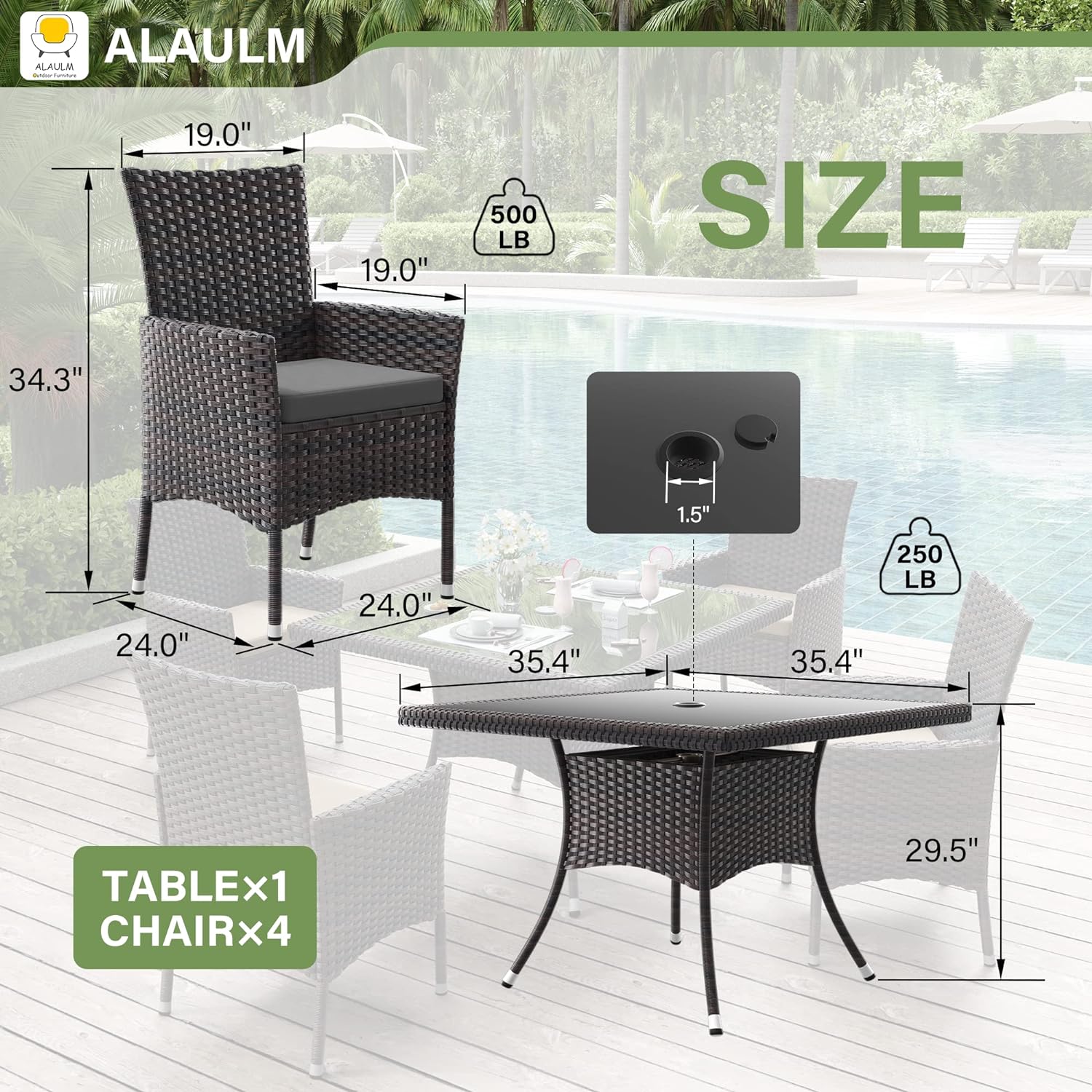 ALAULM LS-DT5-GREY Patio-Dining-Sets - View #5