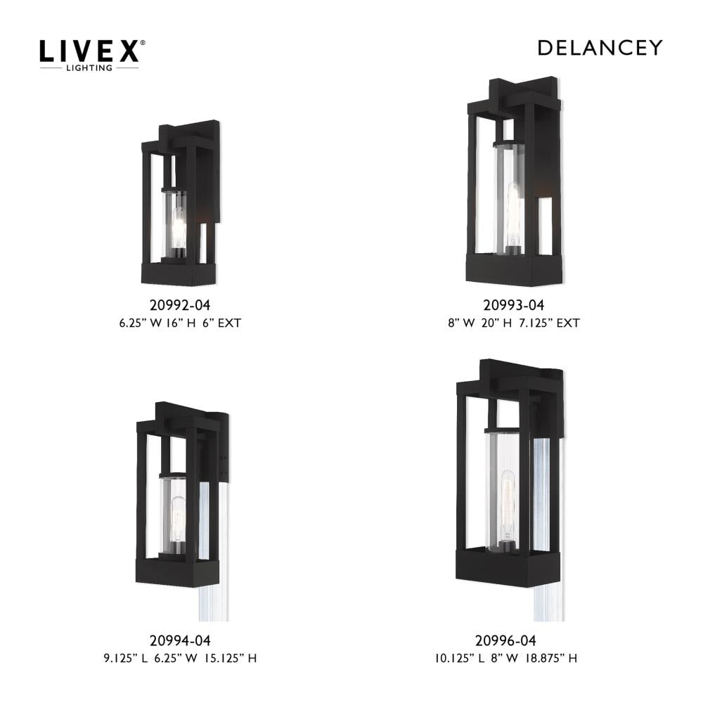 Black Solid Brass Outdoor Wall Lantern with Clear Glass Shade