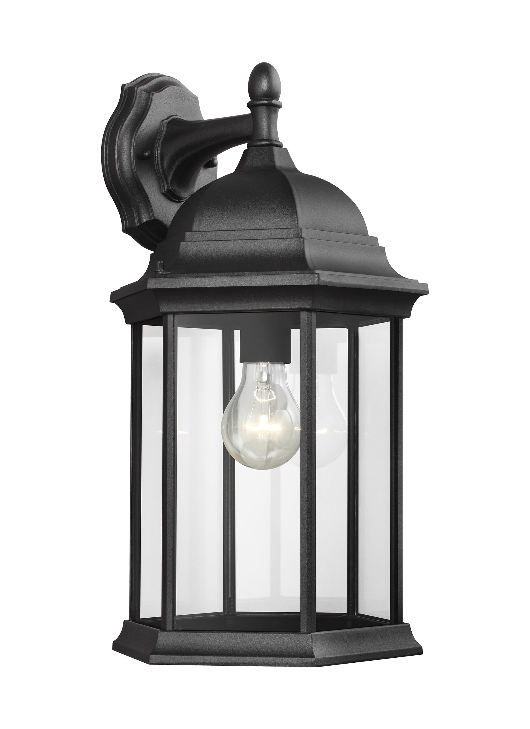Generation Lighting 8438701-12 Sevier 1 -Light 18.7500-in H Satin Black Hardwired Outdoor Wall Light