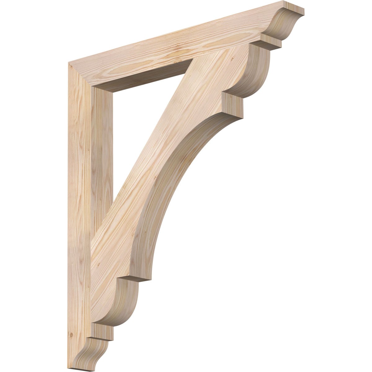 Ekena Millwork BKT04X30X34OLY01SDF Olympic traditional smooth 3-1/2-in x 30-in x 34-in Douglas fir Brown Wood Standard bracket