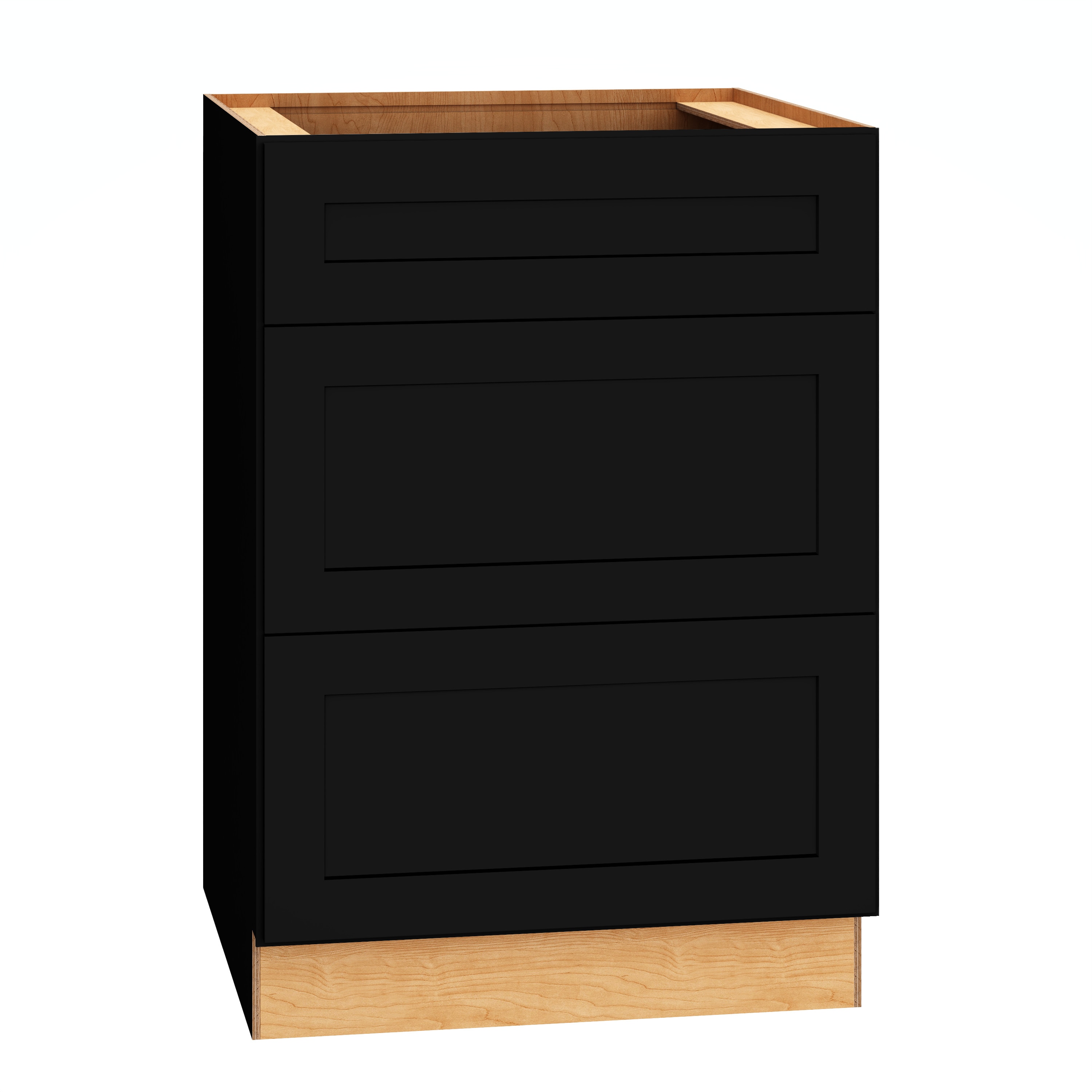 Diamond Express 61I-3DB24 Jamestown 24-in W x 34.5-in H x 24-in D Black 3 -Drawers Drawer Base Fully assembled Plywood Cabinet (Recessed Panel Shaker)