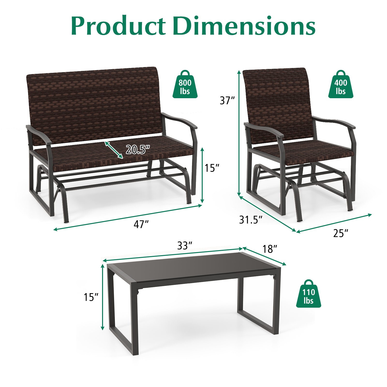 Ayelon 490BNLW4KNP11 Patio-Conversation-Sets - View #7