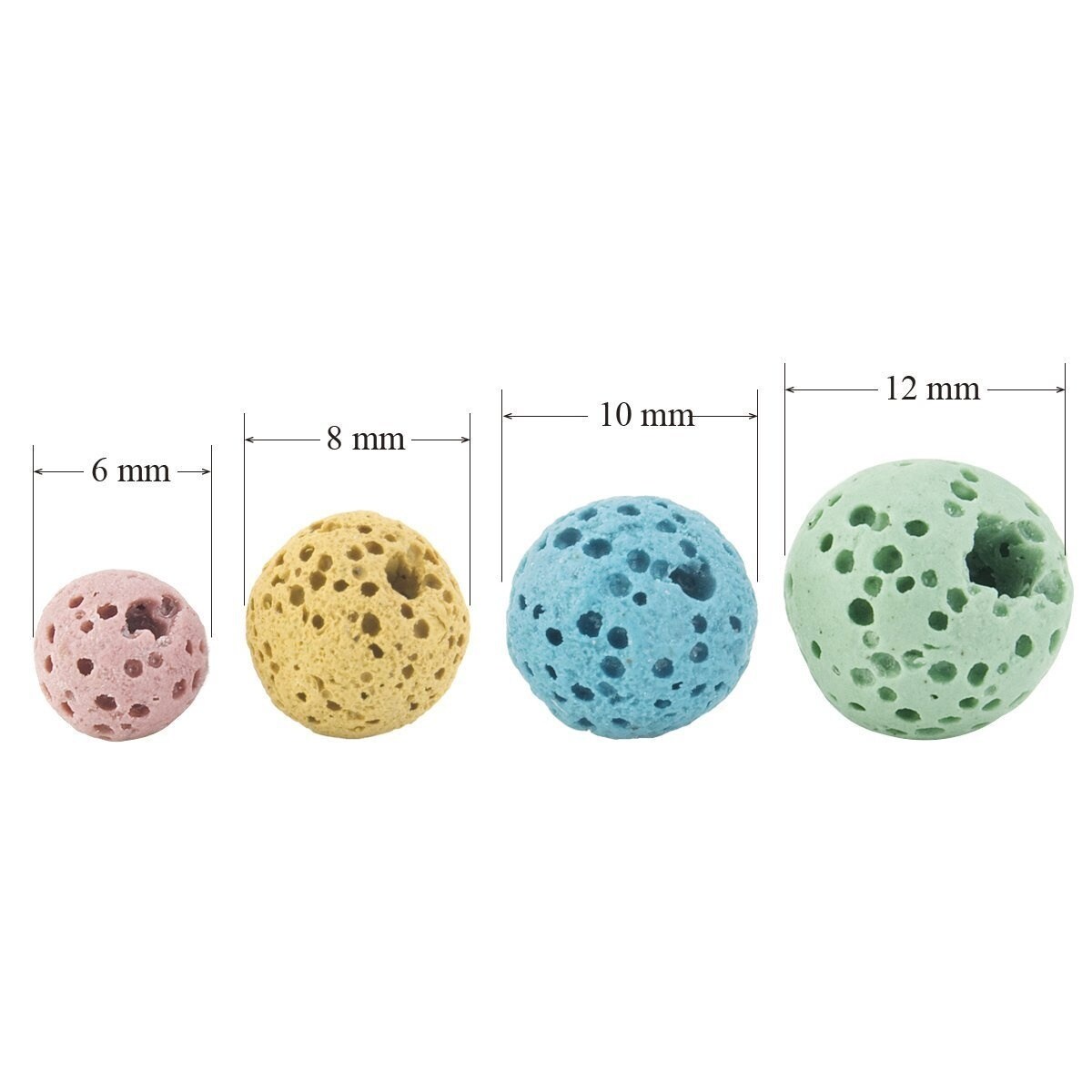 Etokfoks 240 piece box set 8mm colorful lava rock gemstone round loose ...