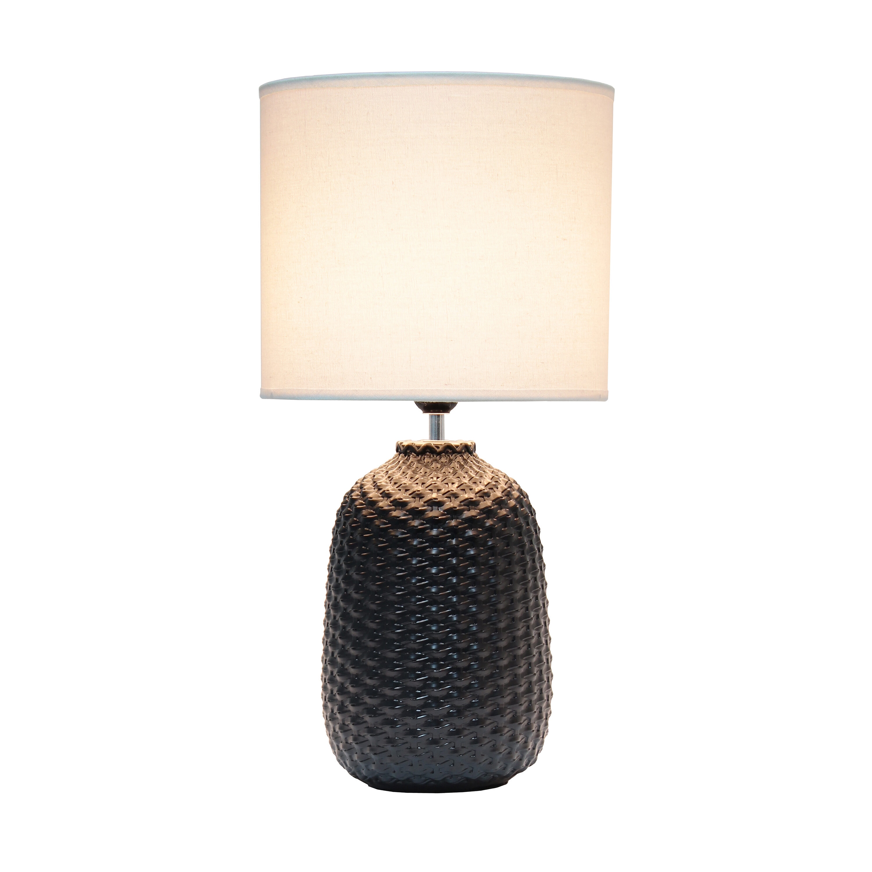 Simple Designs 204 In Black Led Table Lamp With Fabric Shade In The Table Lamps Department At 6477