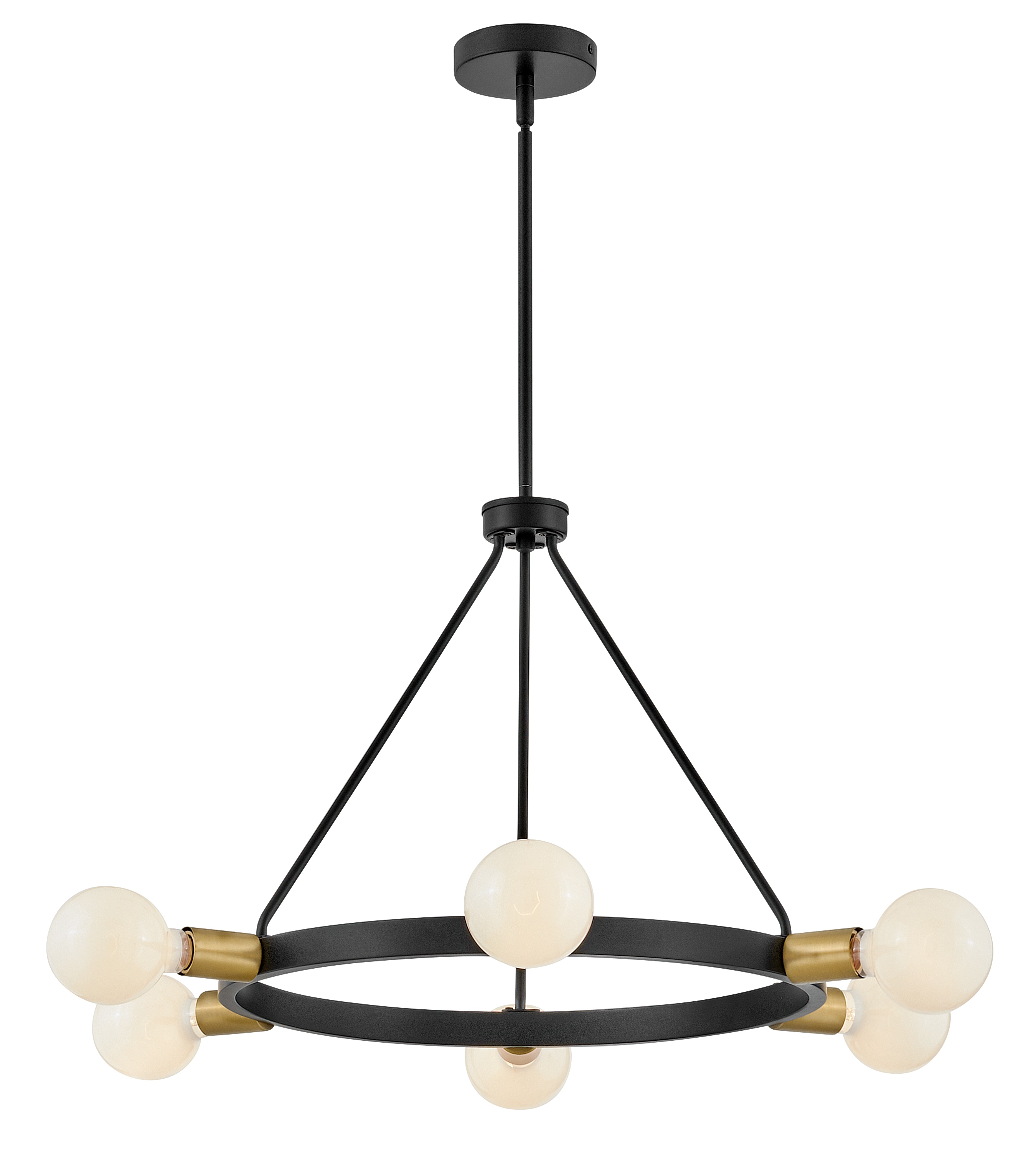 Orla Black and Brass 6-Light Mid-Century Modern Chandelier