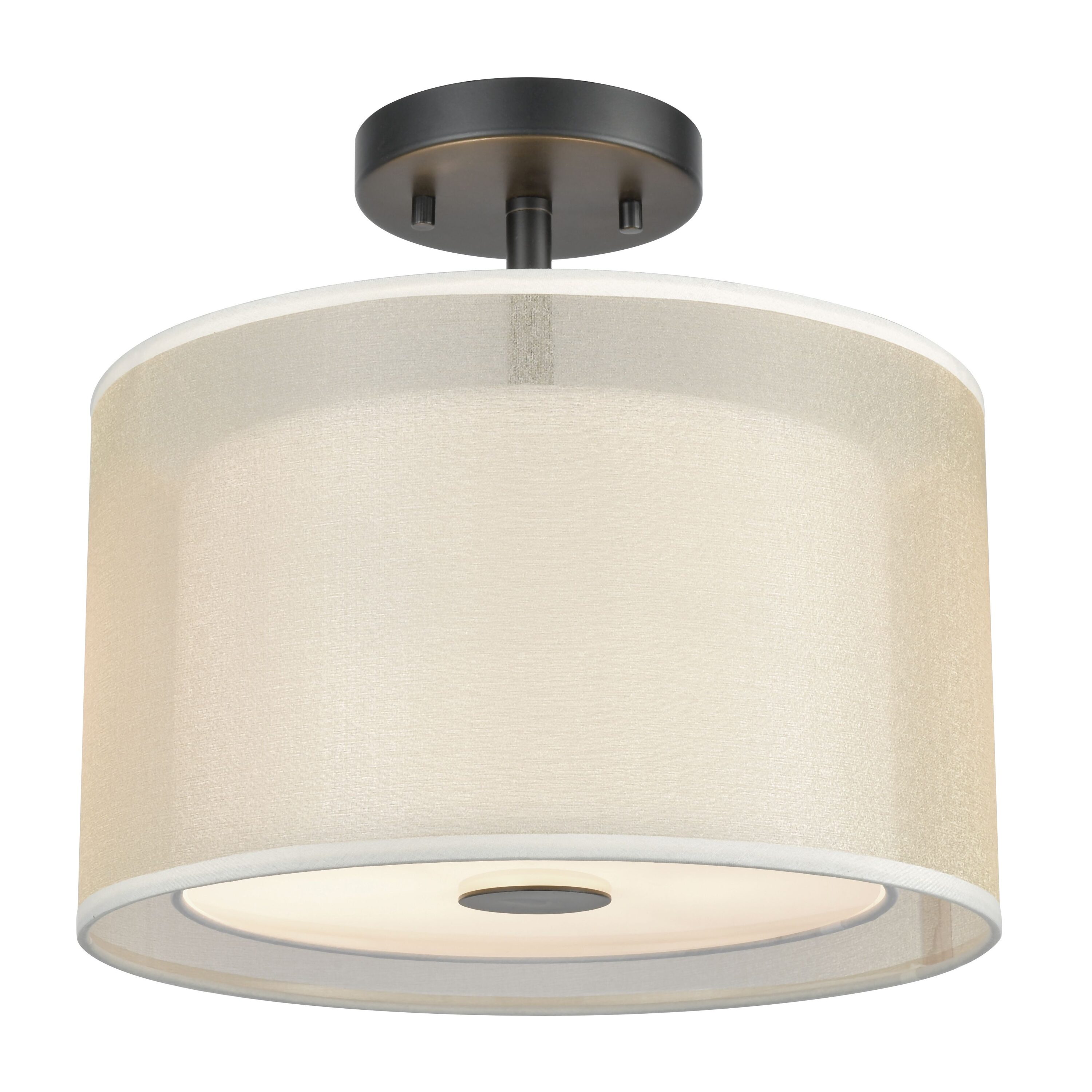 Westmore by ELK Lighting LW-2023260600751 Cypress 2 -Light 12-in Multiple finishes Black Semi Flush Mount Light