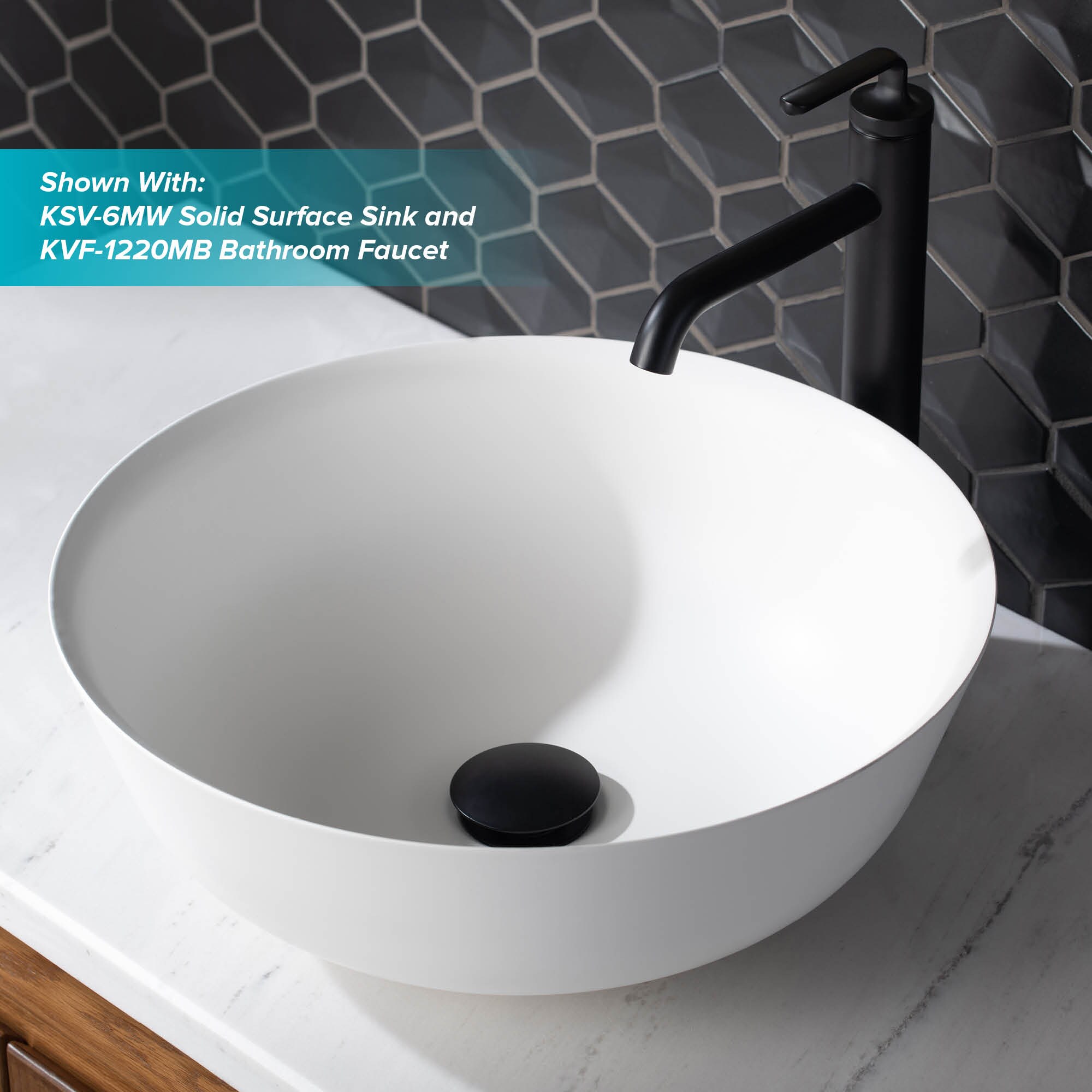 Pop Up Drain Stopper Bathroom Sink Drain with Overflow Matte Black RB0739