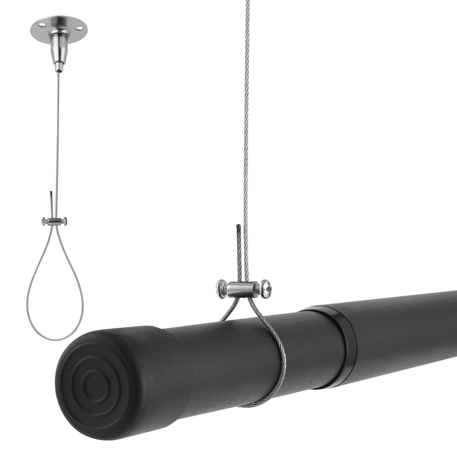 Aoibox  Heavy Duty Stainless Steel Adjustable Ceiling Support for Closet Rods up to 59 in Length Rod Assembly