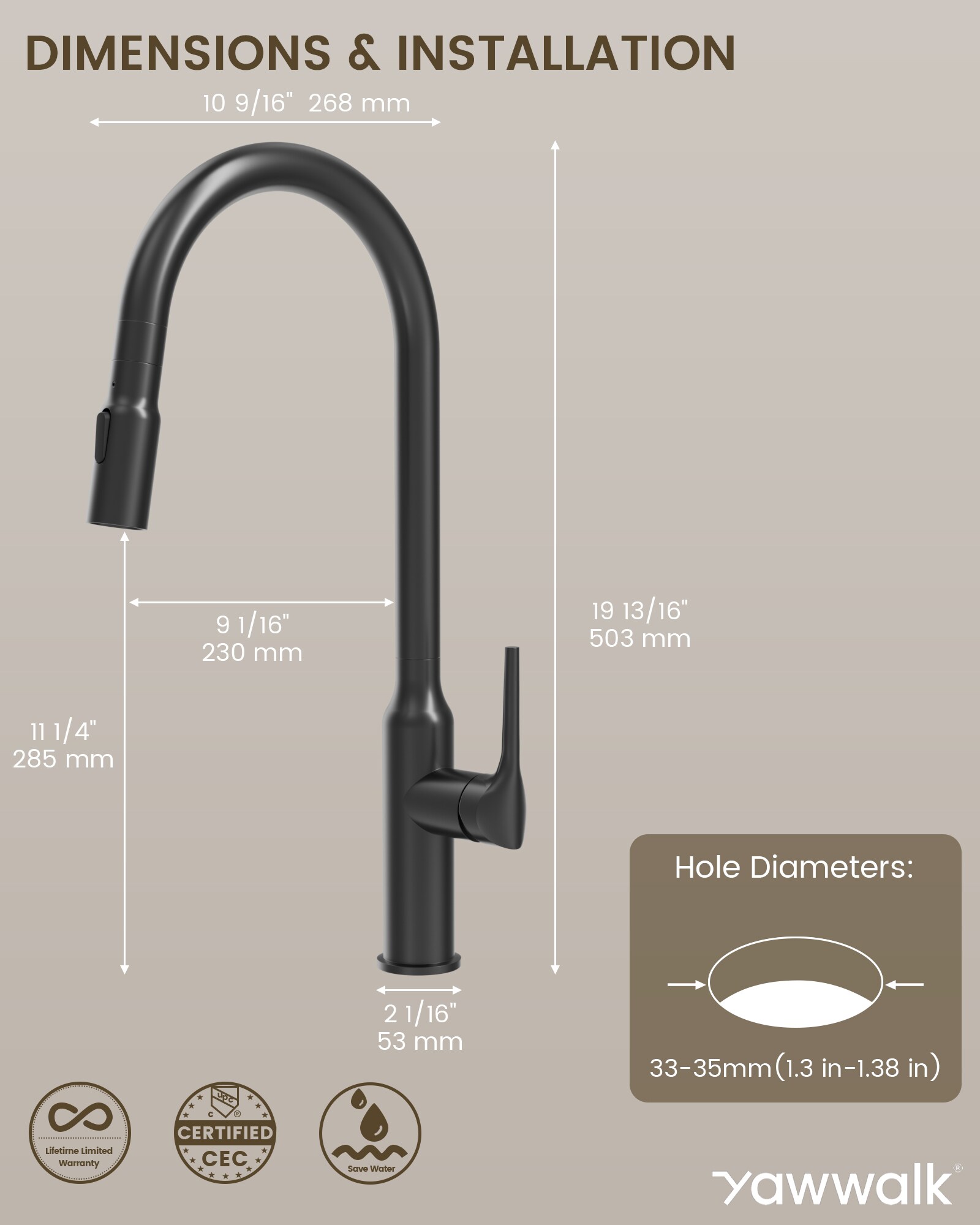 YAWWALK Y12W97K-MB Kitchen-Faucets - View #9