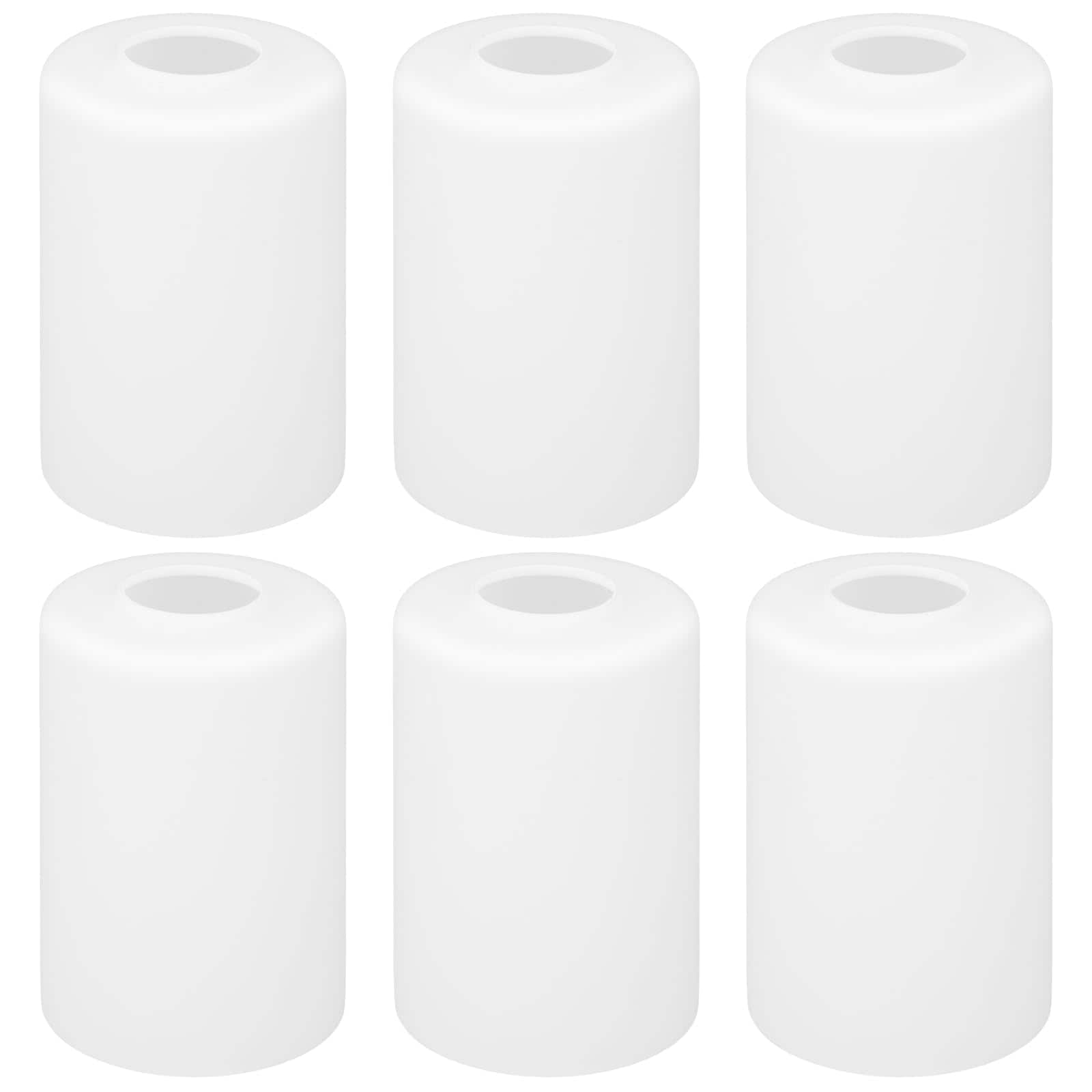 AOIZGMY - 6 Pcs White Frosted Glass Shade Replacements Cylinder Lampshade Covers for Chandelier ...