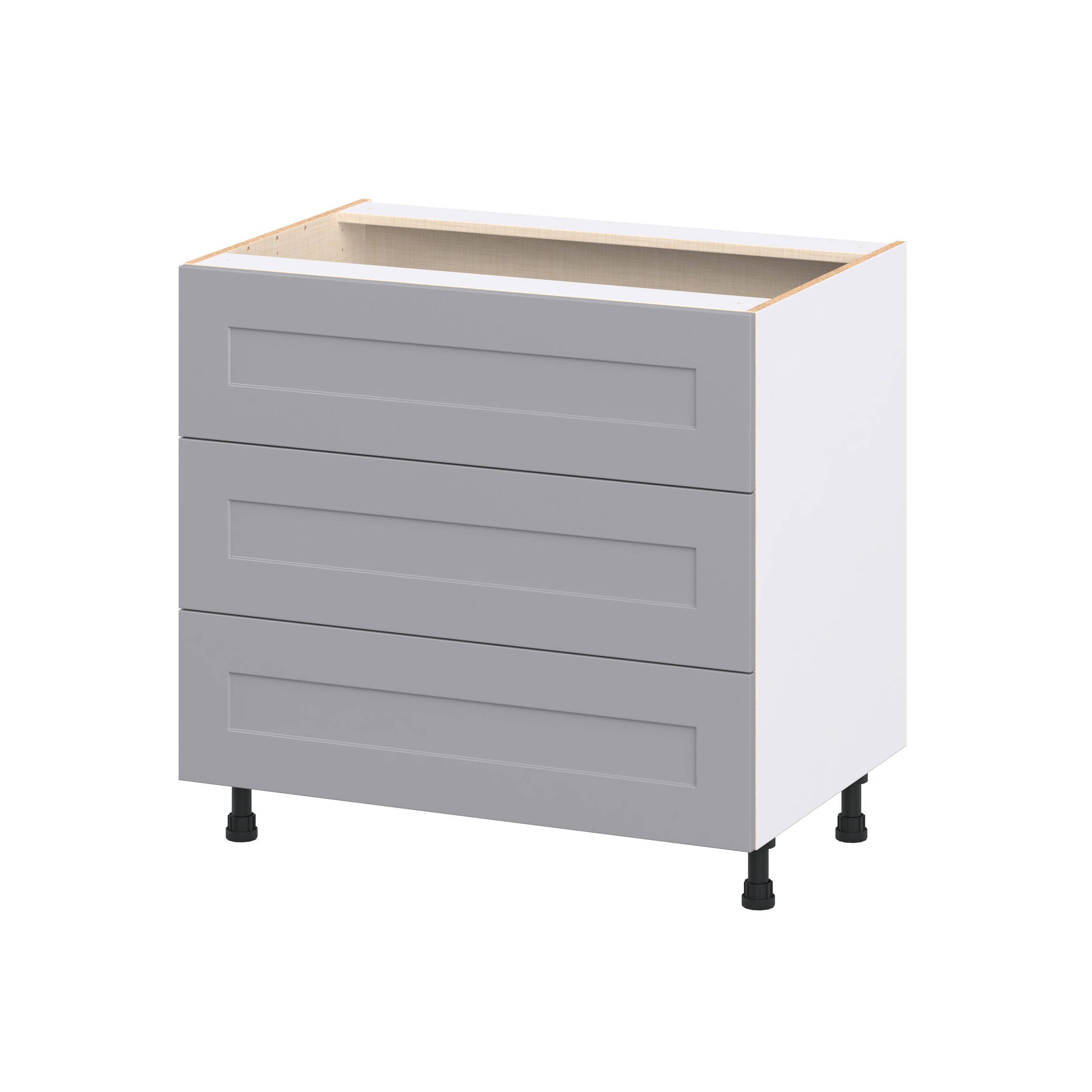 Hugo&Borg DSBCT3D36A-BM Beaumont 36-in W x 34.5-in H x 24.5-in D Slate Gray 3 -Drawers Drawer Base Fully assembled Cabinet Shaker