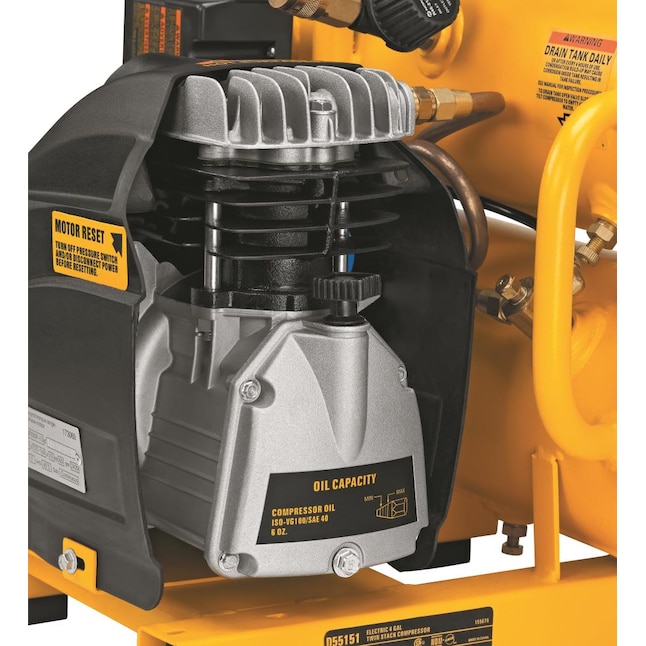 DEWALT 4-Gallon Single Stage Portable Electric Twin Stack Air Compressor DEWALT 4-Gallon Single Stage Portable Electric Twin Stack Air Compressor