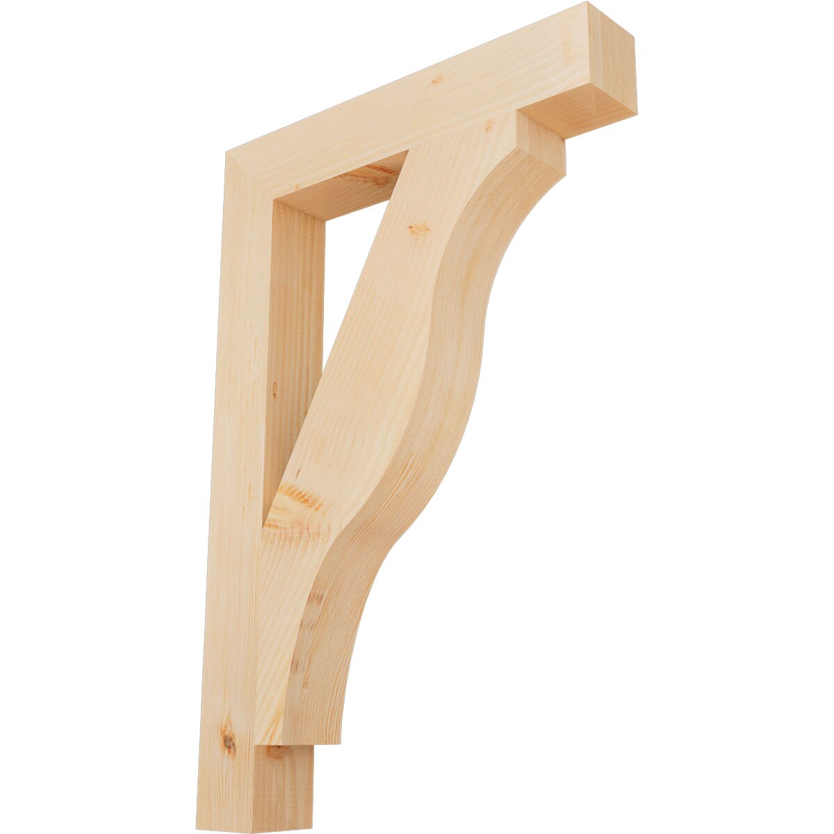 Ekena Millwork BKT04X24X36FST05SDF Funston Block Smooth 3-1/2-in x 24-in x 36-in Douglas fir Brown Wood Standard bracket