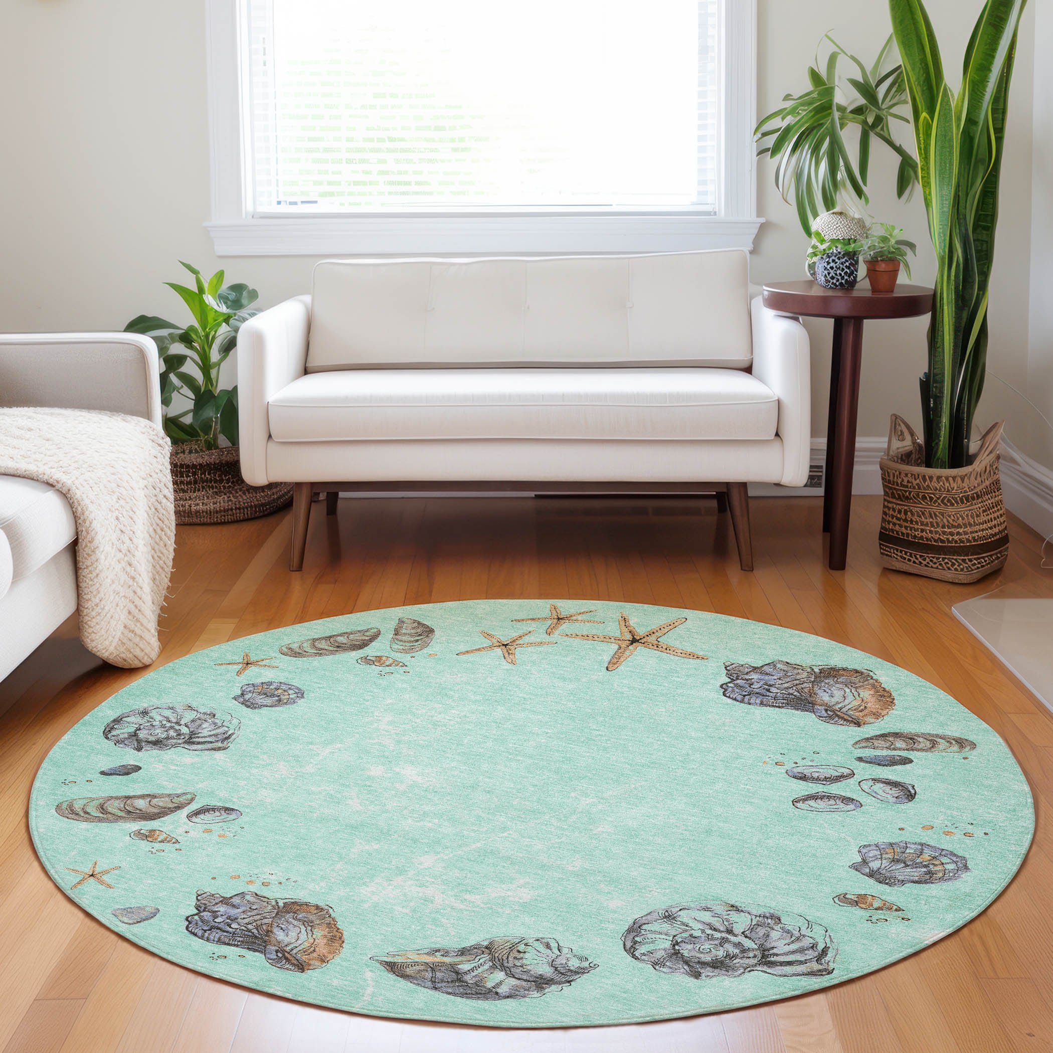 Addison Rugs AMF188GN8RO Mayfield AMF188GN 8 x 8 (ft) Loomed Polyester Green Round Indoor Geometric Machine washable Area rug