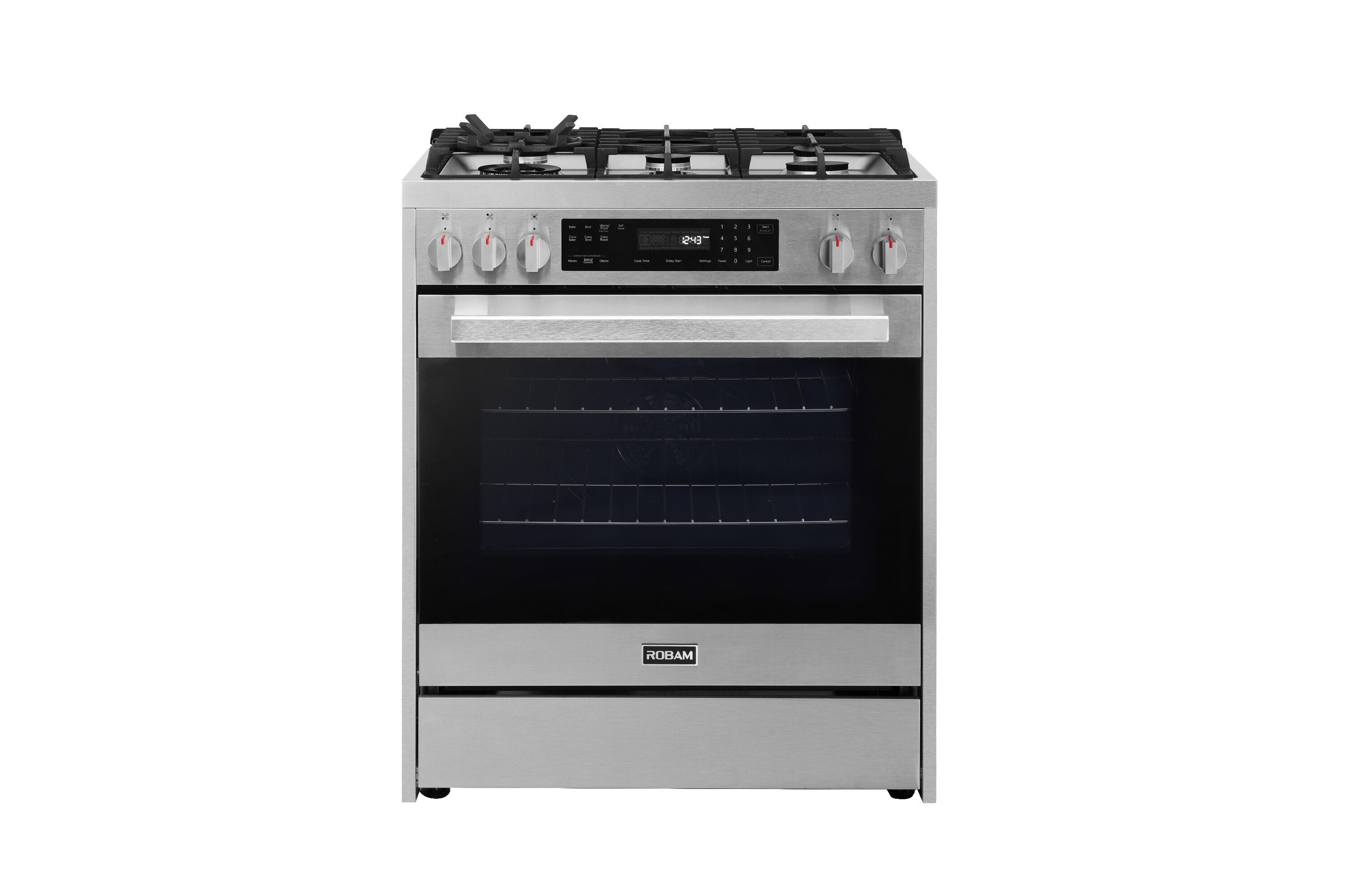 KitchenAid 30 in. 6.5 cu. ft. Convection Oven Slide-In Gas Range with 5  Sealed Burners & Griddle - Stainless Steel