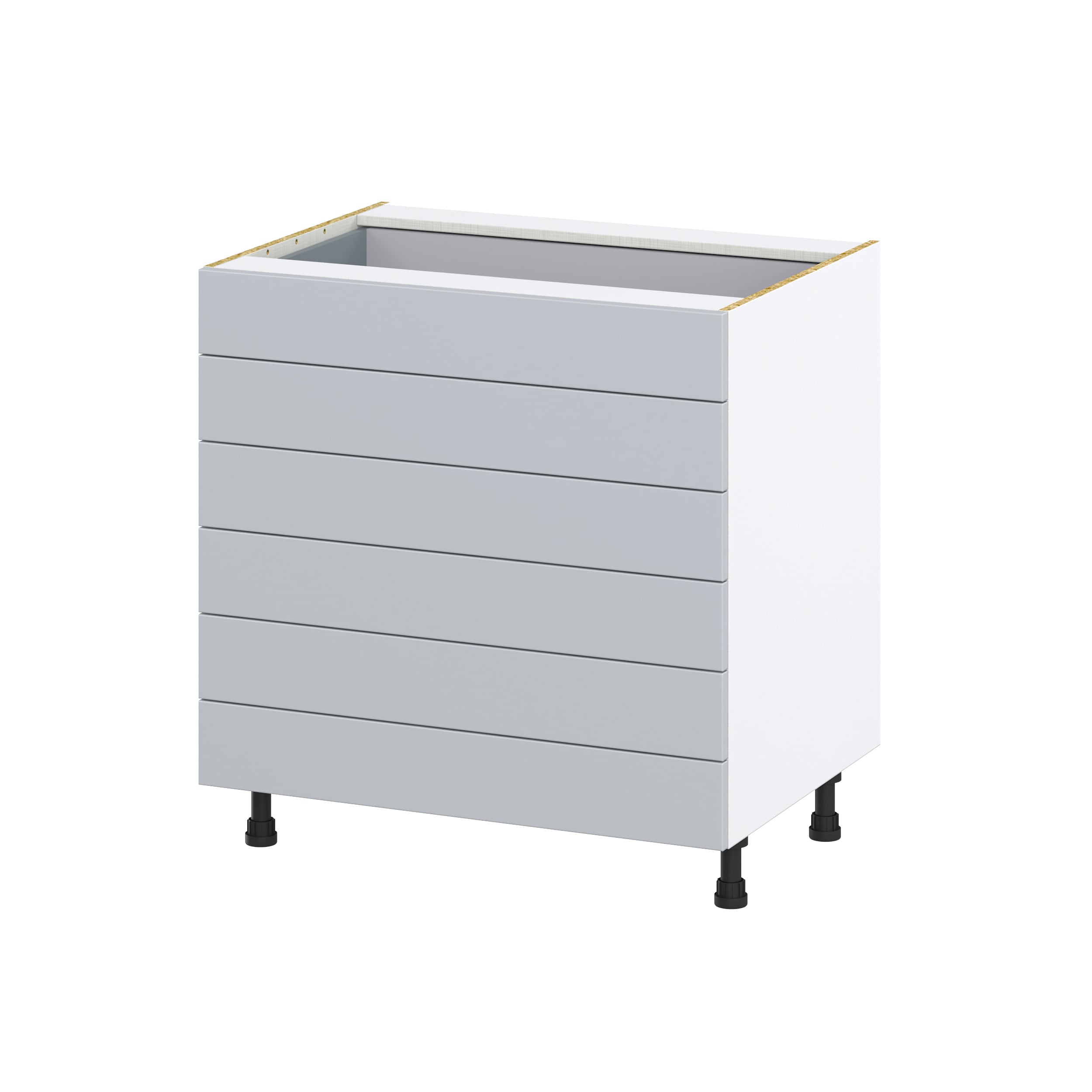 Hugo&Borg DSB6D33-CH Charlesberg 33-in W x 34.5-in H x 24-in D Light Gray 6 -Drawers Drawer Base Fully assembled Cabinet (Recessed Panel Slab)