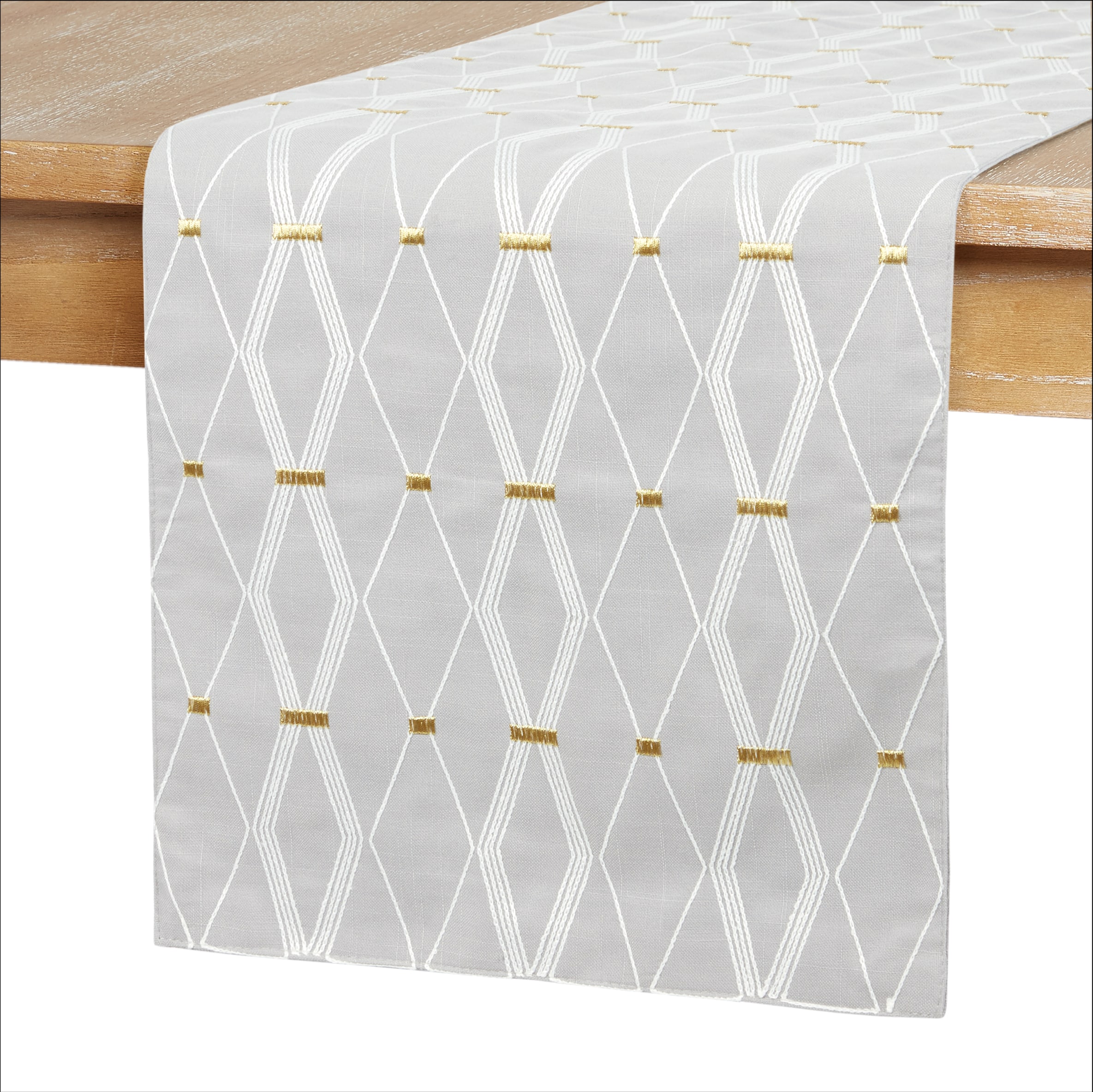allen + roth R-GEOCS-451 Gray Polyester Rectangle Table runner
