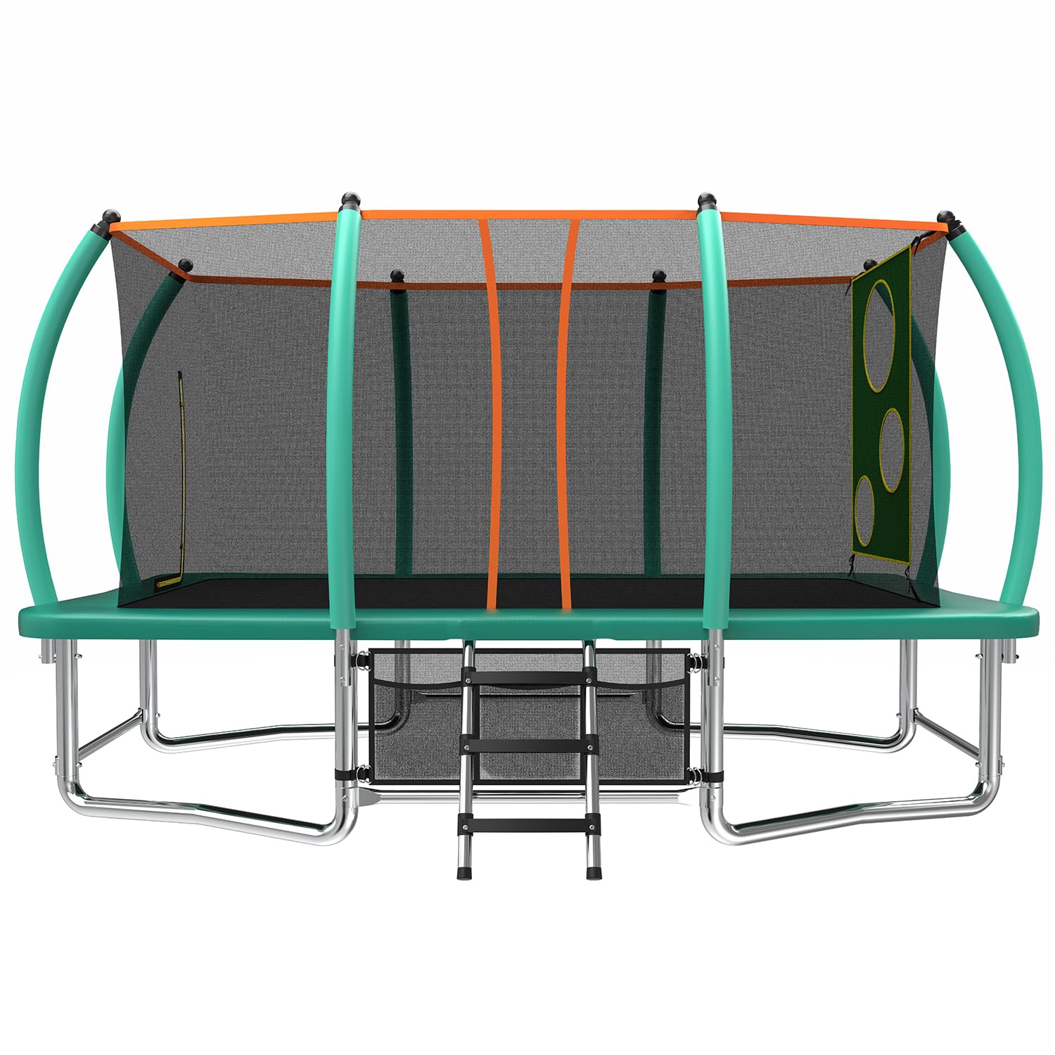 Mersco - 8x14FT Green Square Trampolines for Kids Adults Long Large Trampoline with Soccer Goal A...