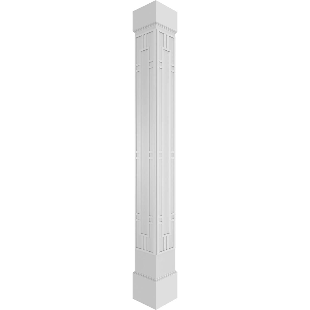 Ekena Millwork CC0810ENHASCSCS Hastings Fretwork 8-Inches L x 10-Feet Unfinished PVC Column Wrap