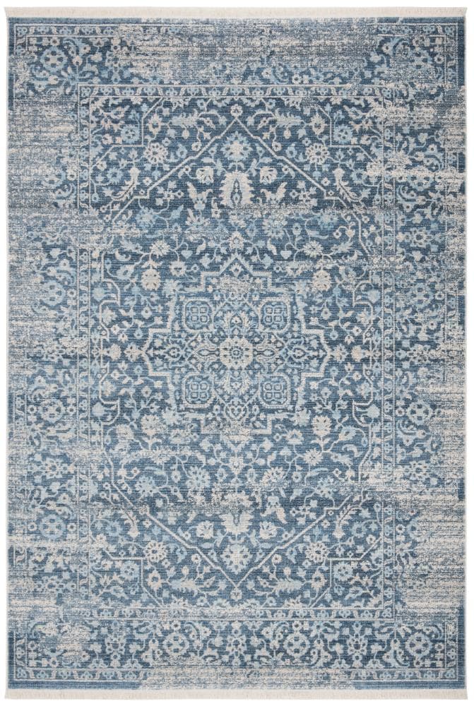 Blue Vintage Persian Hand-Knotted Washable Area Rug 5' x 7'