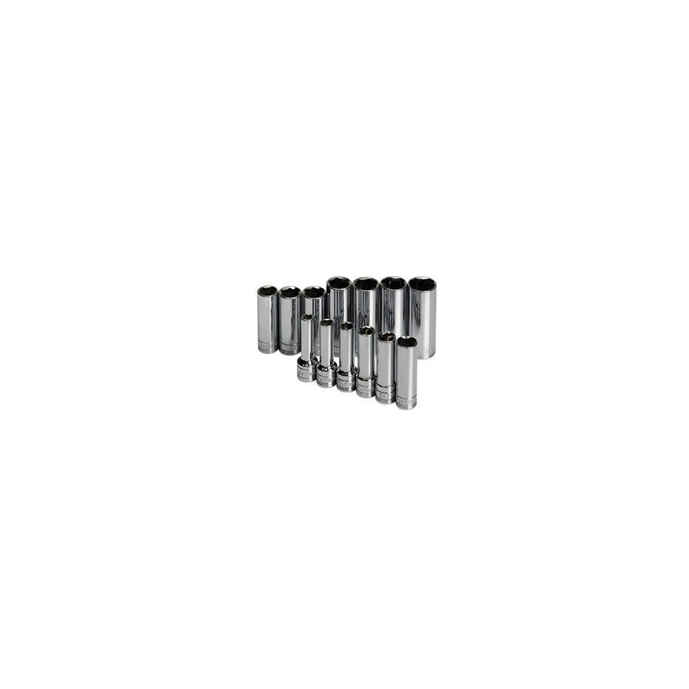 SK Professional Tools MDCO19070 SK Hand Tool 1863 13 Pc.6-Point Deep and Extra Long Deep Metric Socket Set