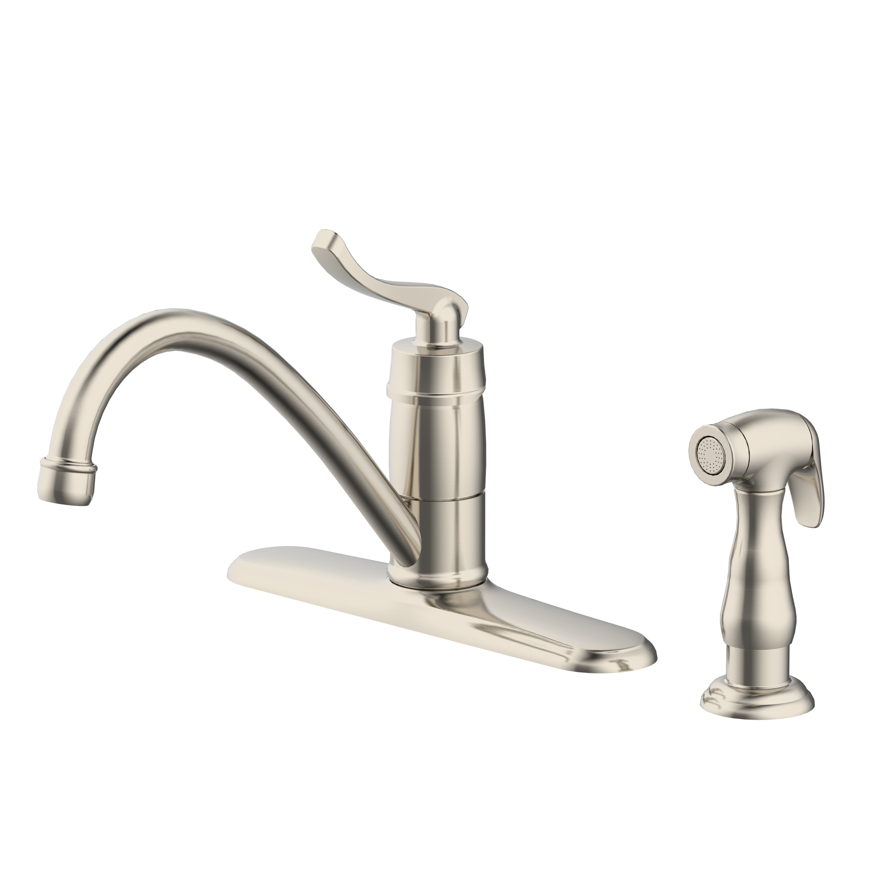 Project Source Laural Stainless Single Handle Kitchen Faucet (Side ...