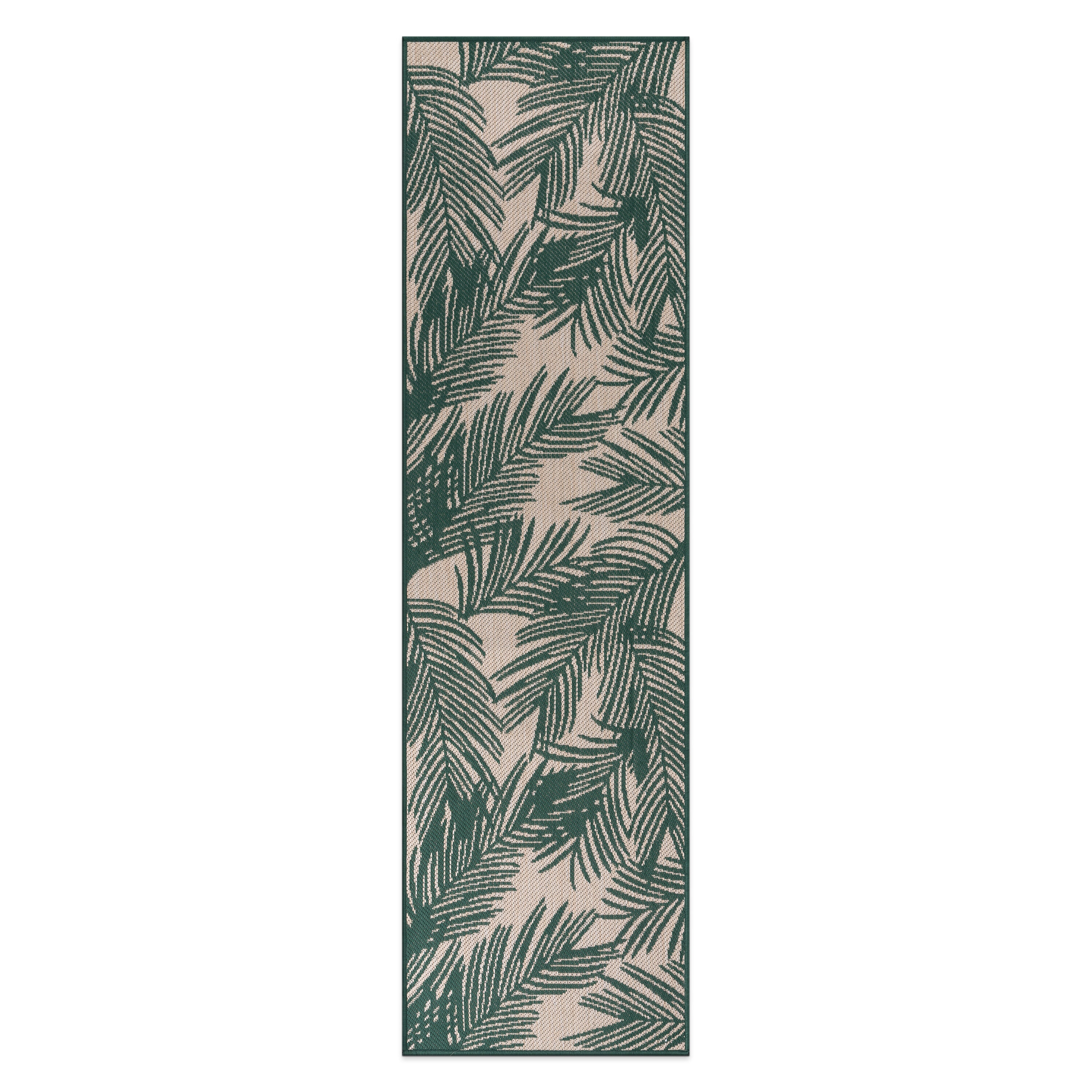 World Rug Gallery 117GREEN2X7 Summer 2 x 7 (ft) Loomed Polypropylene Green Rectangular Indoor/Outdoor Floral/Botanical Tropical Area rug