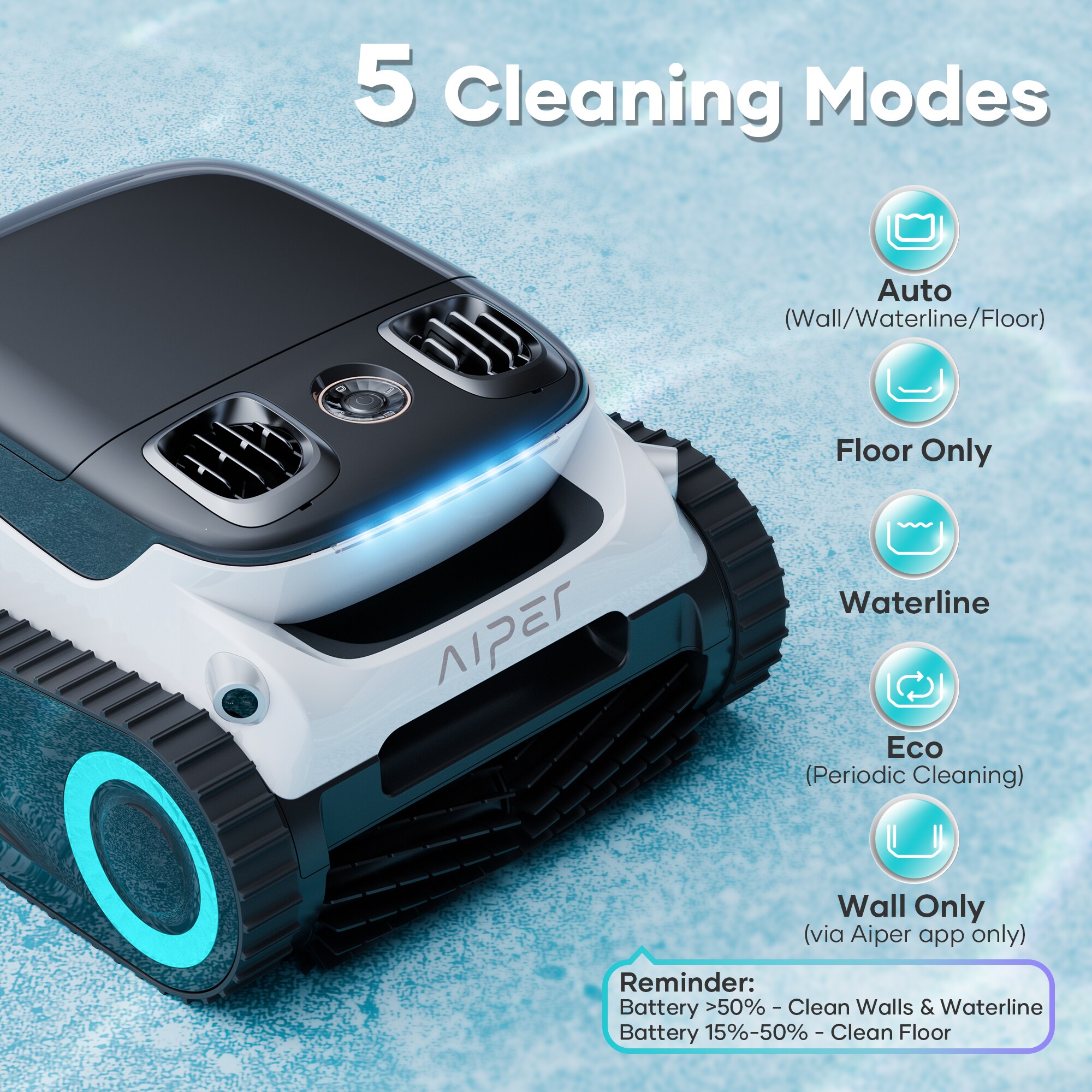 Aiper Scuba N1 Pro Cordless 6.2-in Robotic Pool Vacuum in the Pool ...