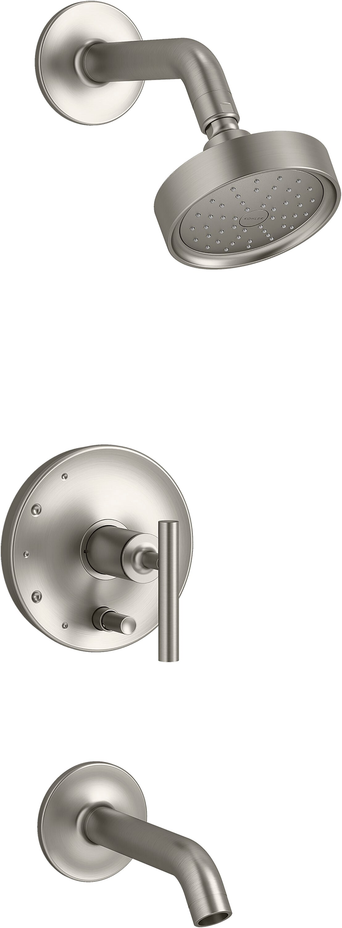 KOHLER K-T14420-4G-BN Purist Vibrant Brushed Nickel 1-handle Single function 4.875-Inches Round Bathtub and shower Faucet